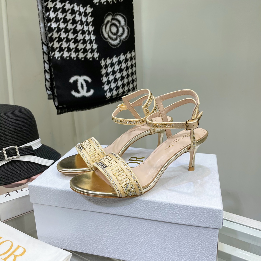 Dior Logo High Heeled Sandals(6.5CM) - DopestKickz
