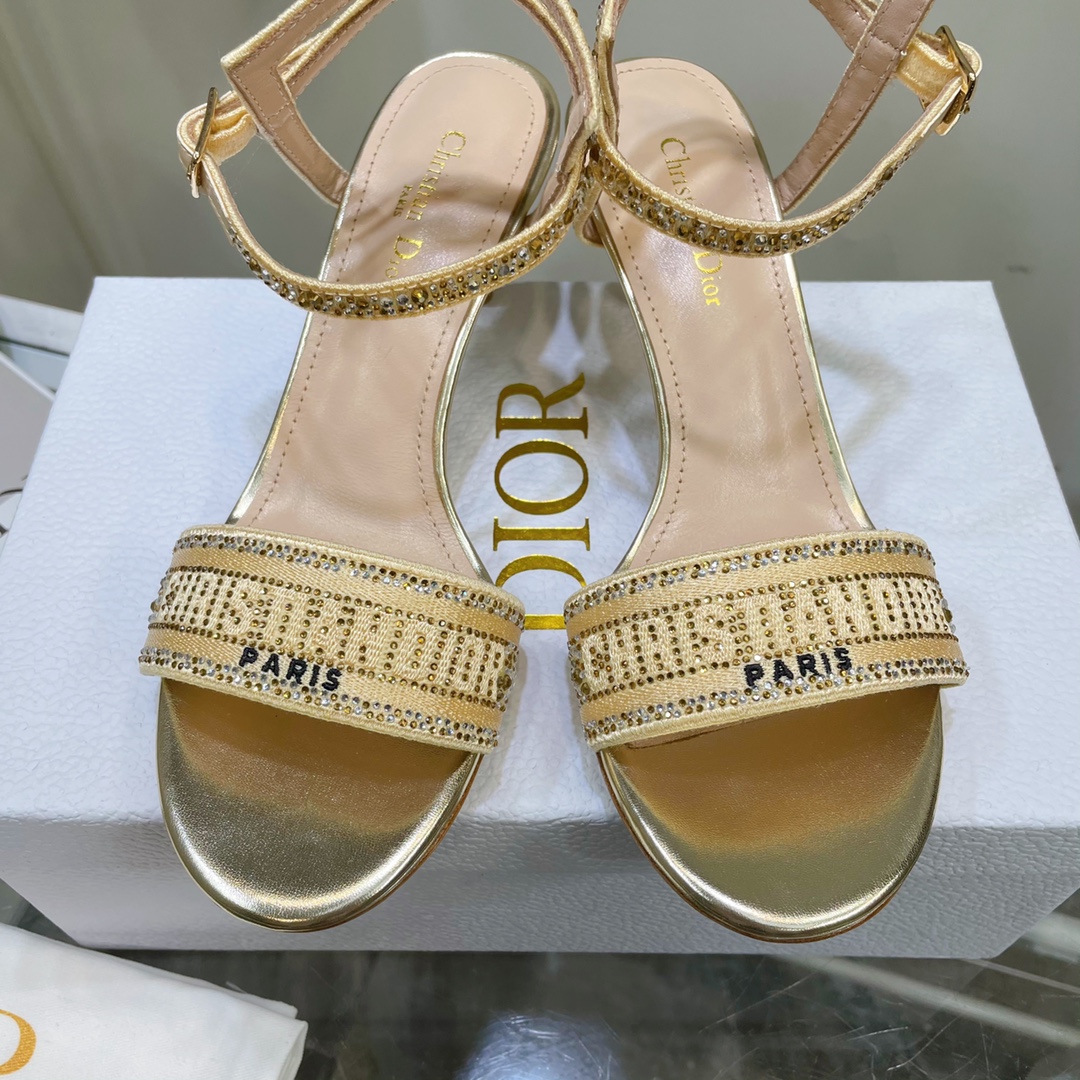 Dior Logo High Heeled Sandals(6.5CM) - DopestKickz