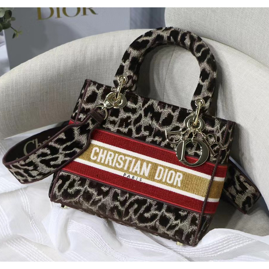 Dior Leopard Print Lady Bag（24-20-11CM） - DopestKickz