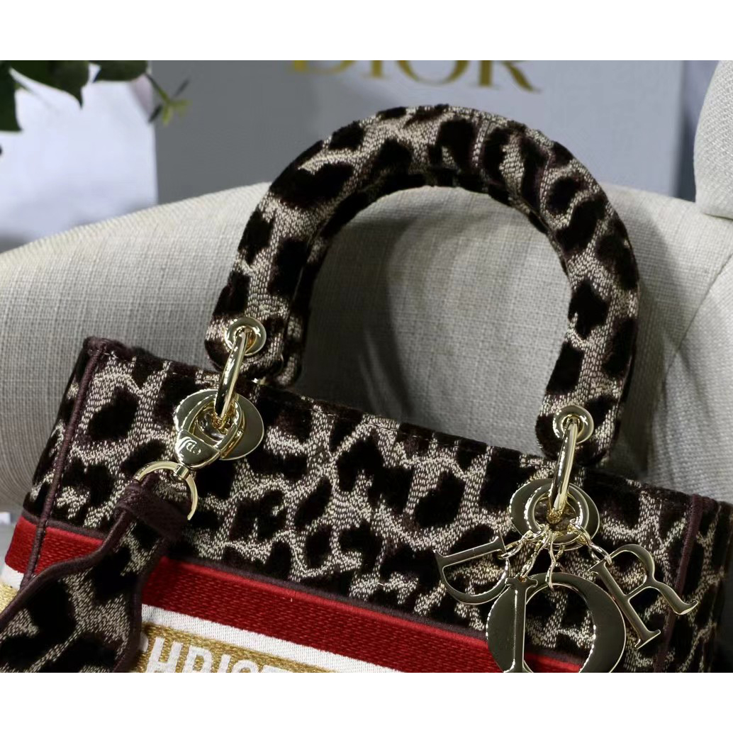 Dior Leopard Print Lady Bag（24-20-11CM） - DopestKickz
