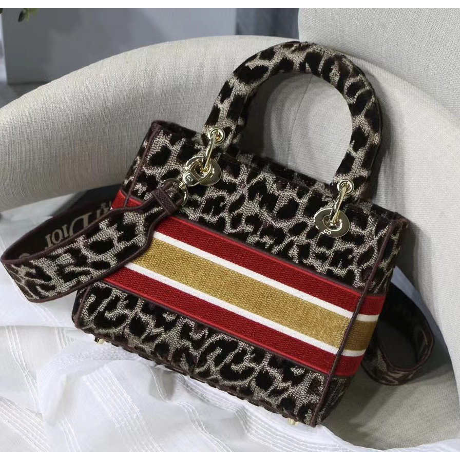 Dior Leopard Print Lady Bag（24-20-11CM） - DopestKickz