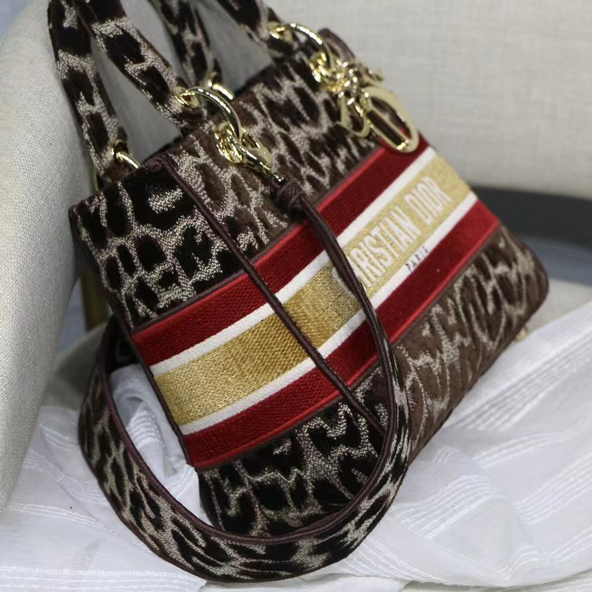 Dior Leopard Print Lady Bag（24-20-11CM） - DopestKickz