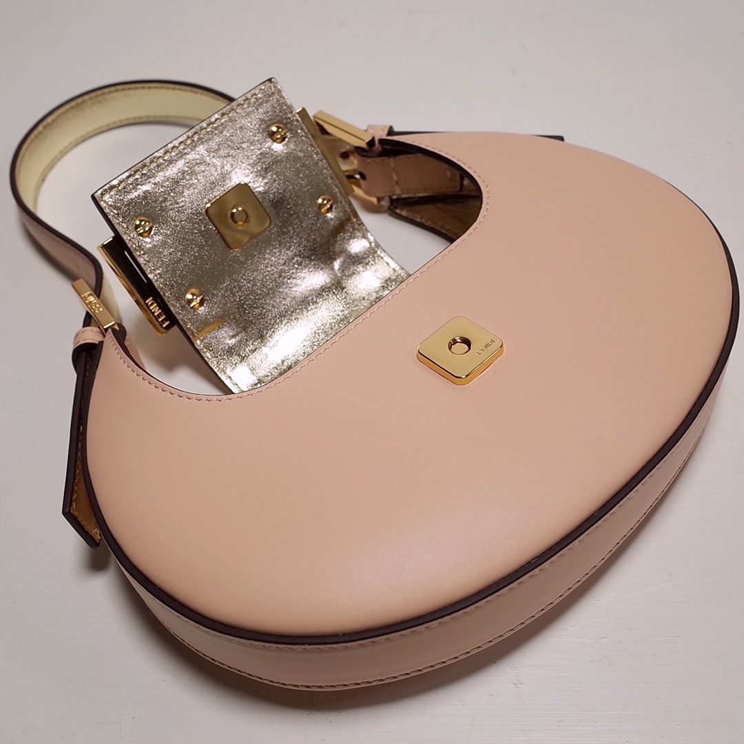 Fendi Cookie Pink Leather Mini Handbag（22-17.5-4.5cm） - DopestKickz