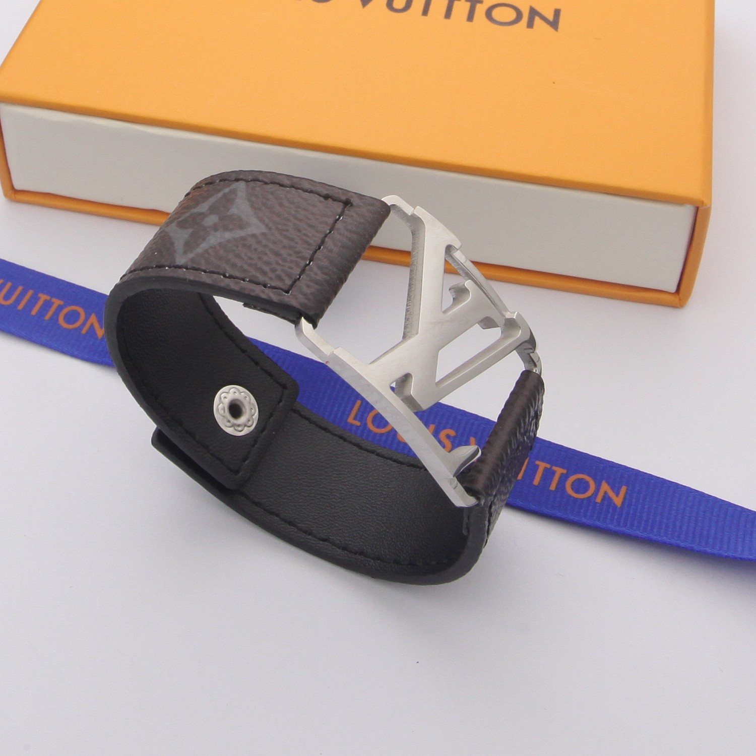 Louis Vuitton Monogram Leather Bracelet - DopestKickz