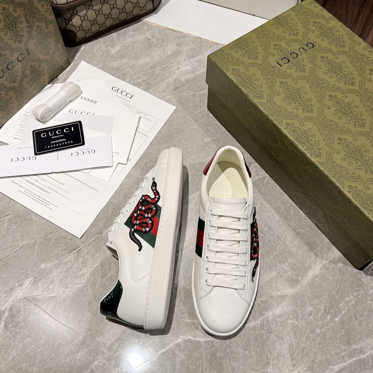 Gucci Snake Logo  Basket Sneaker - DopestKickz