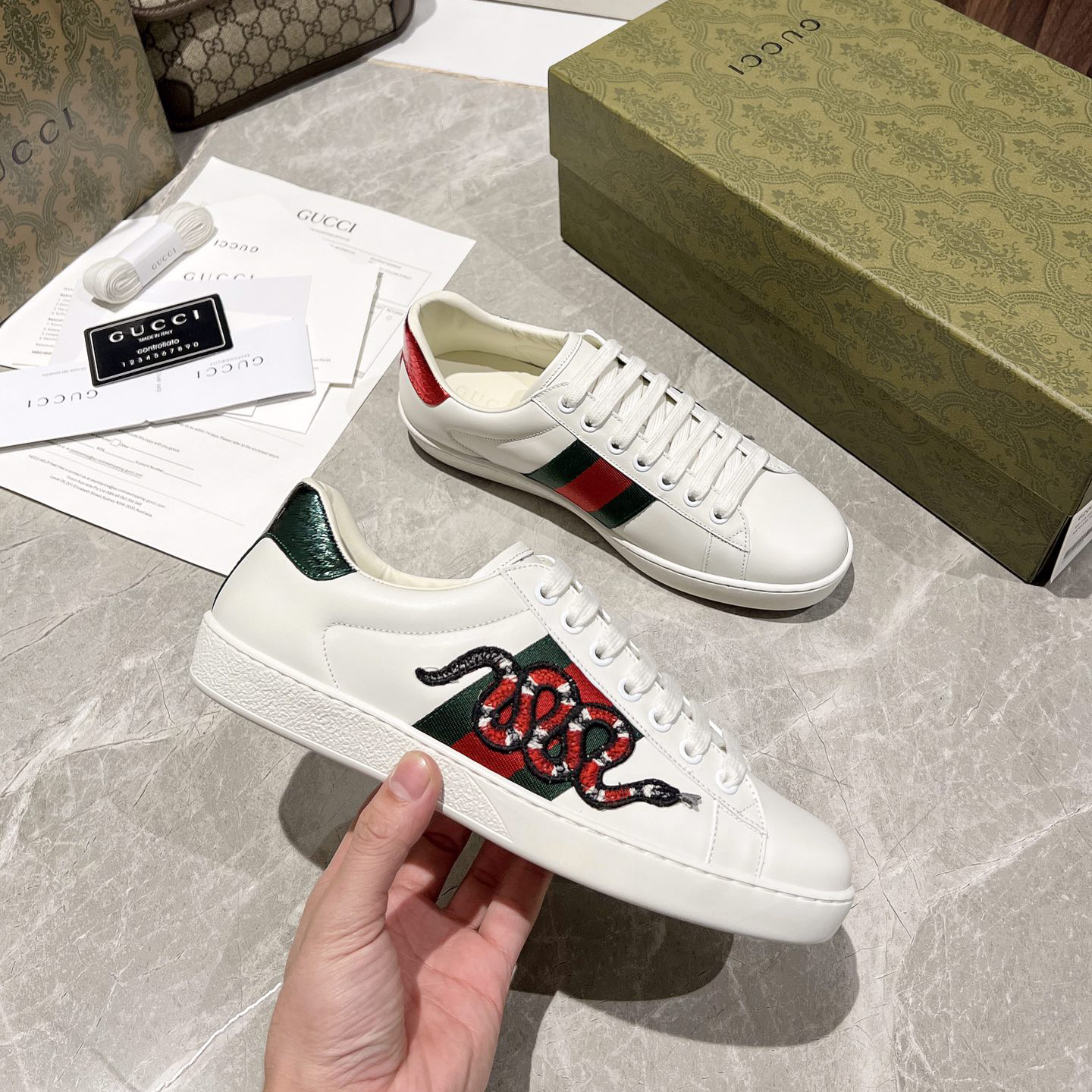 Gucci Snake Logo  Basket Sneaker - DopestKickz