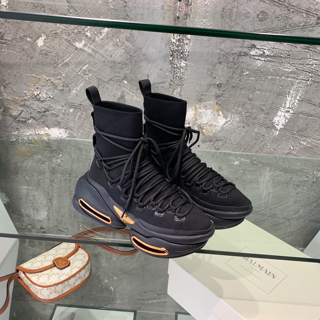 Balmain Lace Up Stockings Sneakers - DopestKickz