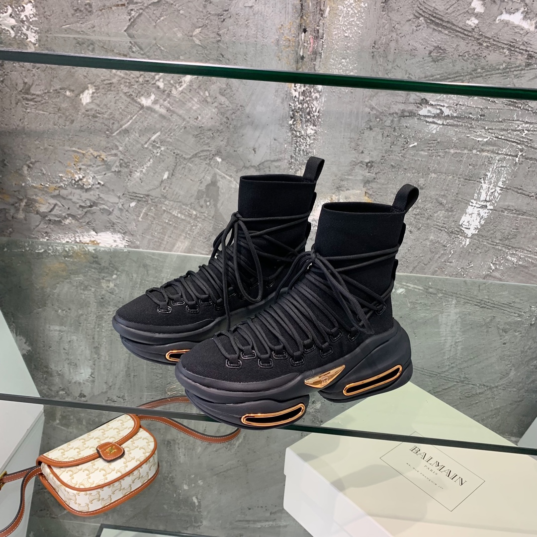 Balmain Lace Up Stockings Sneakers - DopestKickz