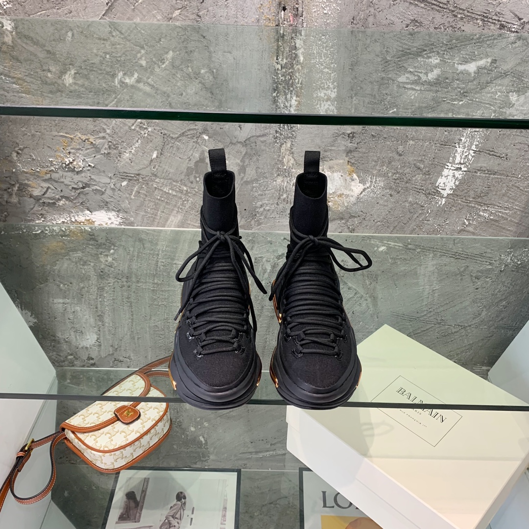 Balmain Lace Up Stockings Sneakers - DopestKickz