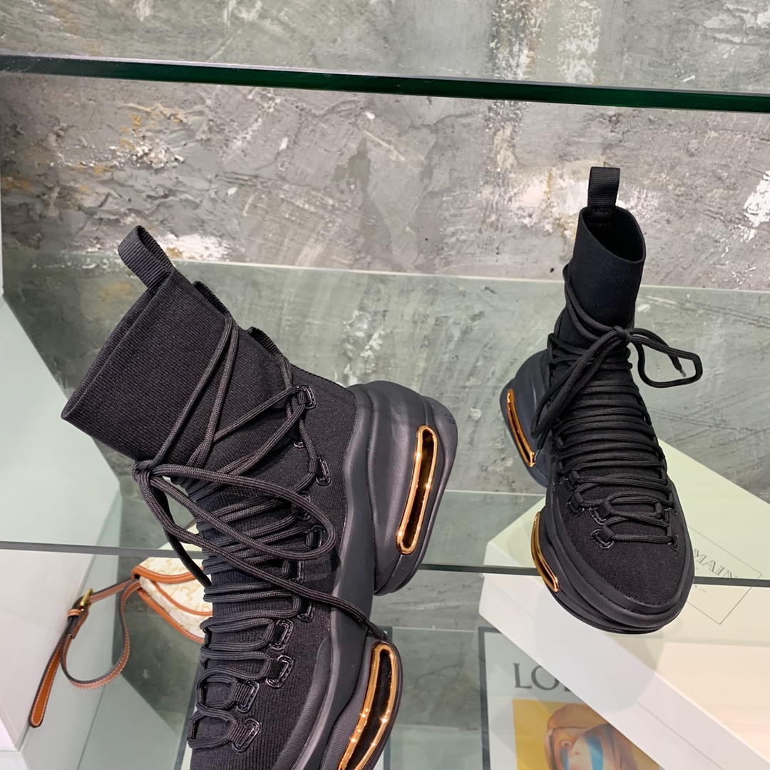 Balmain Lace Up Stockings Sneakers - DopestKickz