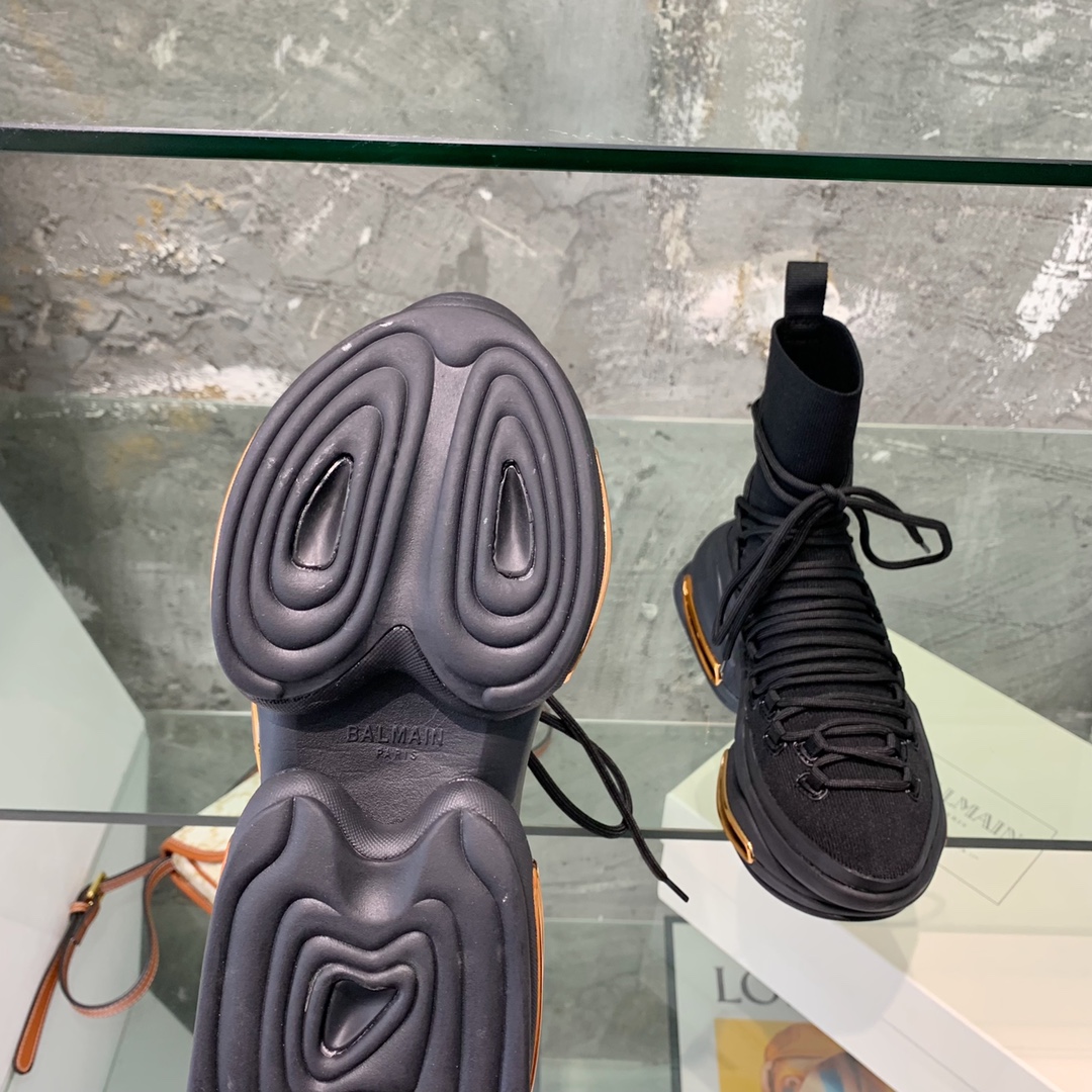 Balmain Lace Up Stockings Sneakers - DopestKickz