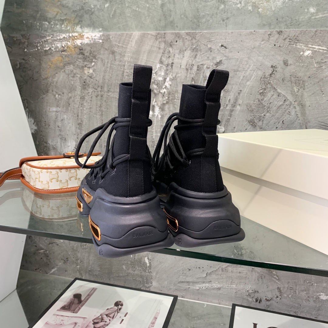 Balmain Lace Up Stockings Sneakers - DopestKickz