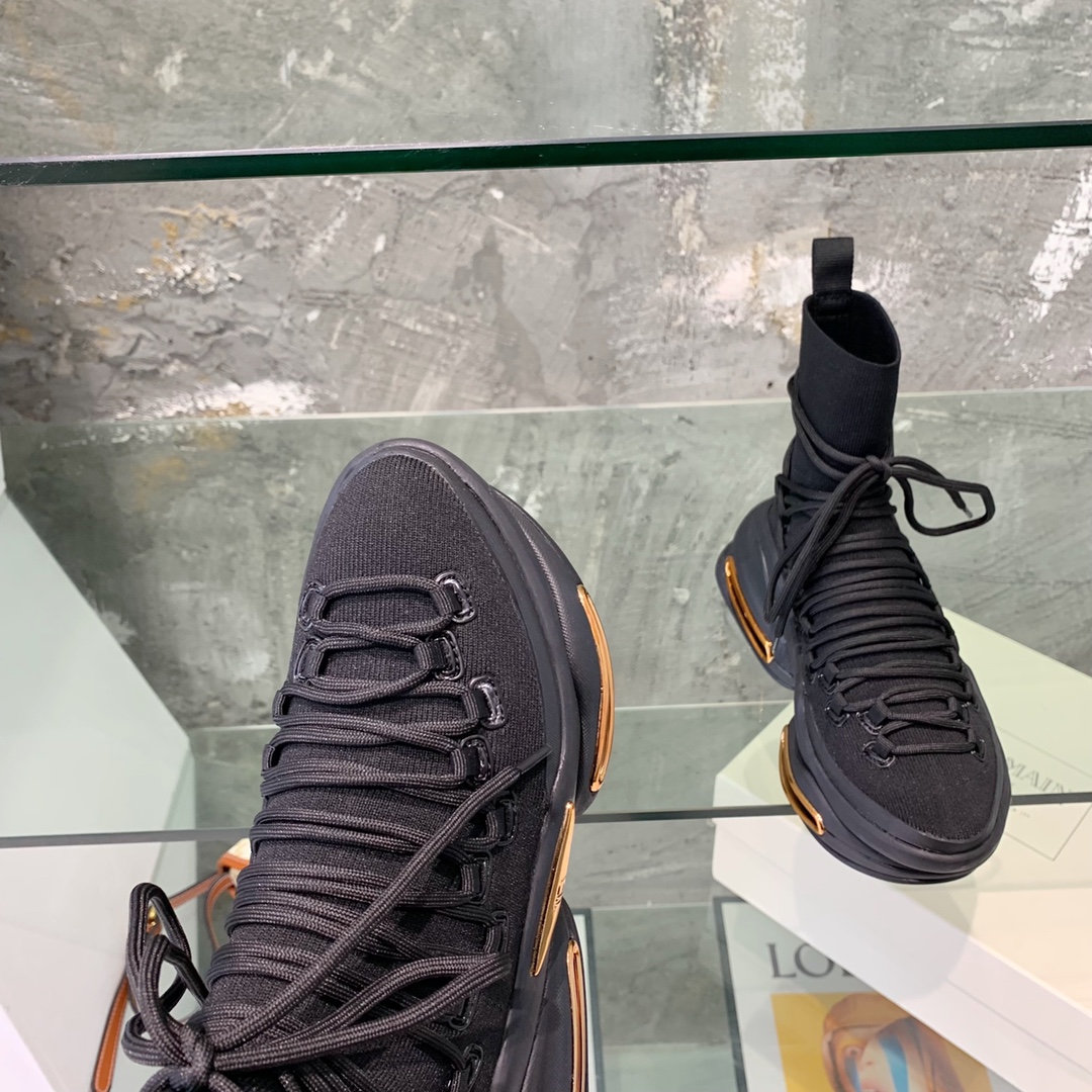 Balmain Lace Up Stockings Sneakers - DopestKickz