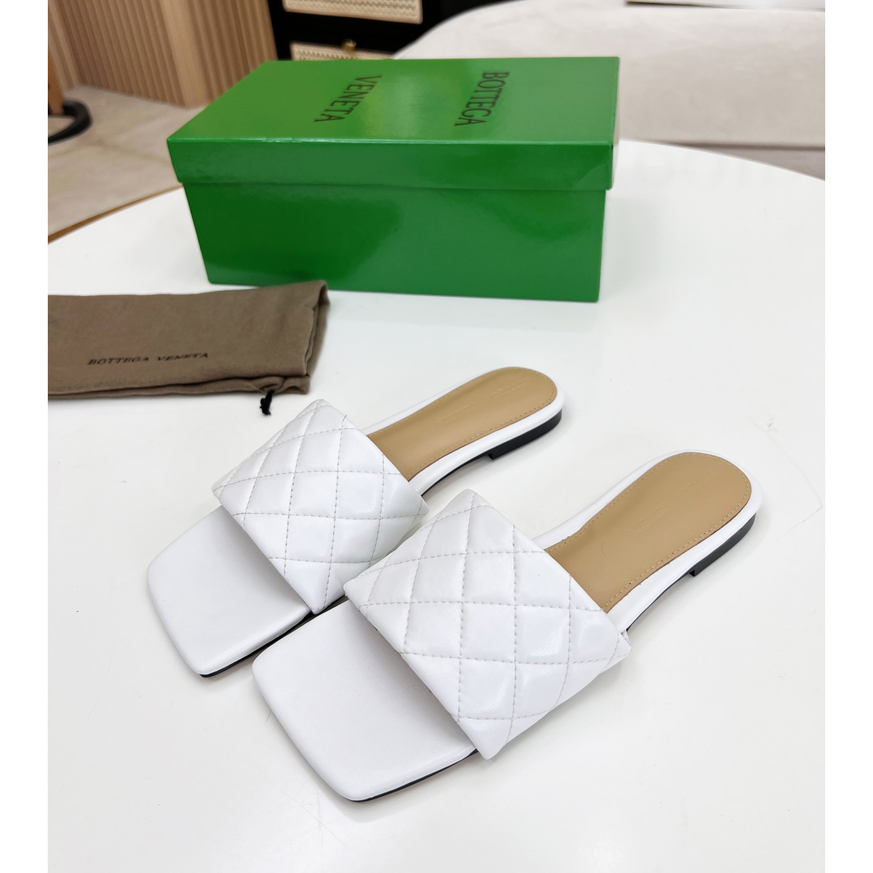 Bottega Veneta Padded Leather Sandals - DopestKickz