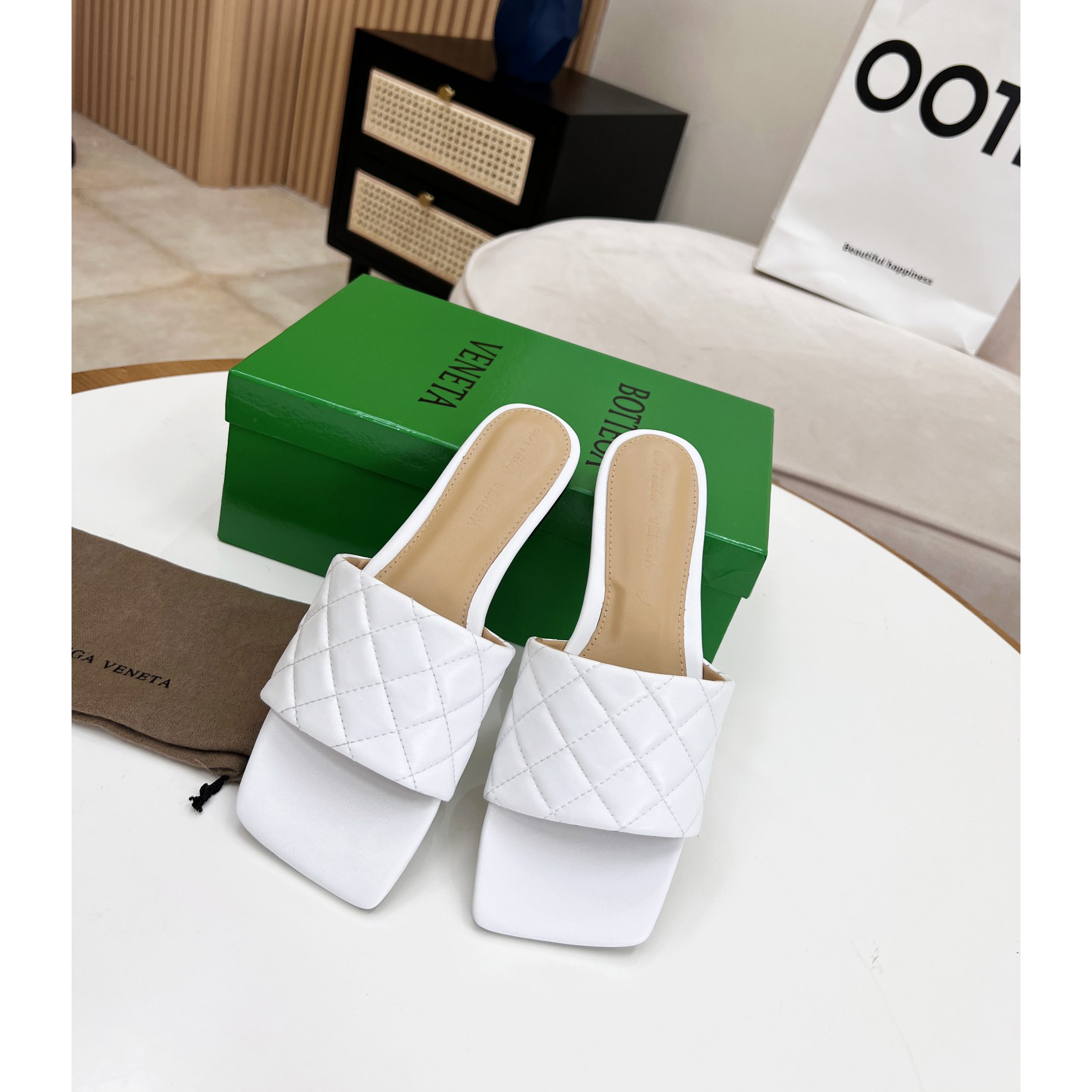 Bottega Veneta Padded Leather Sandals - DopestKickz