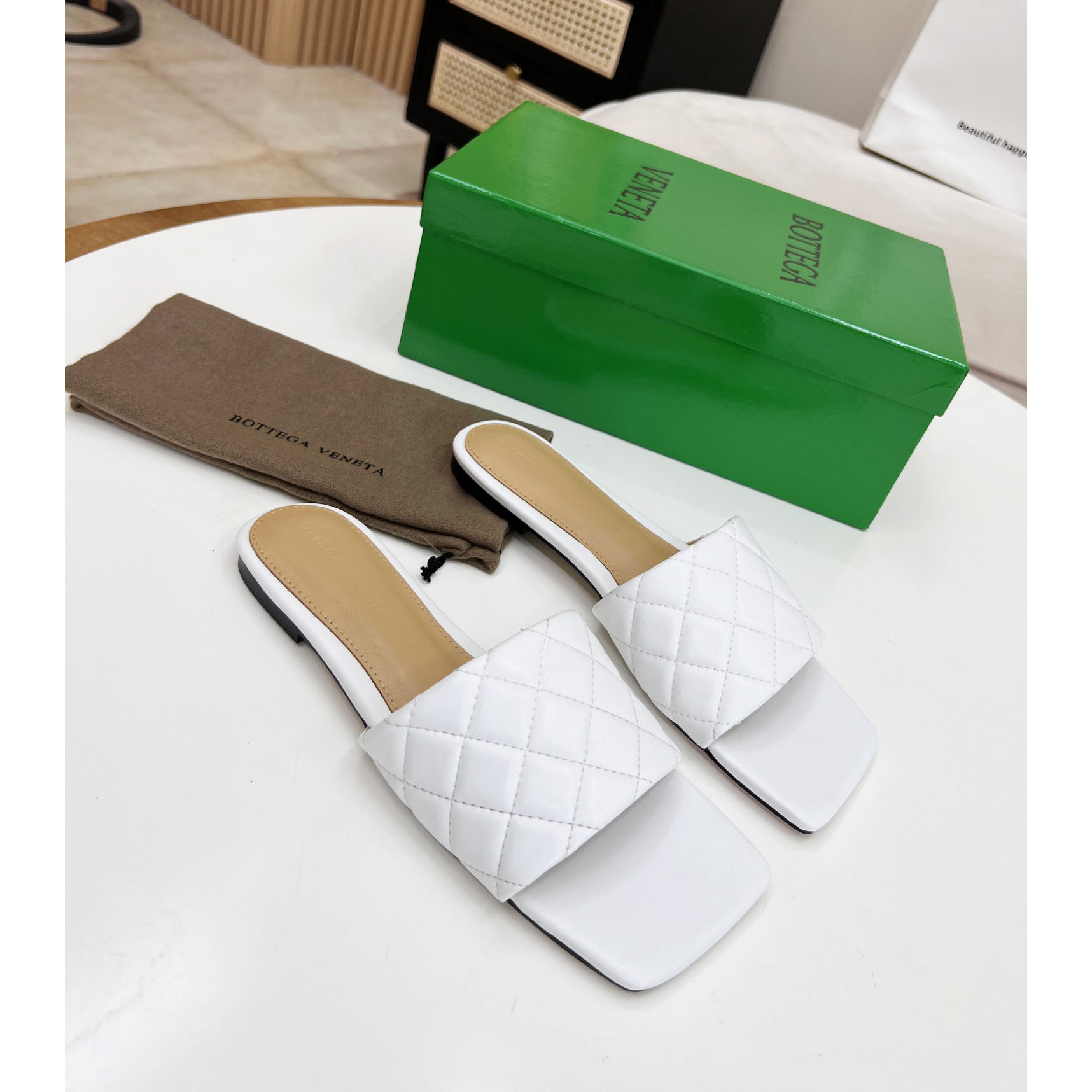 Bottega Veneta Padded Leather Sandals - DopestKickz