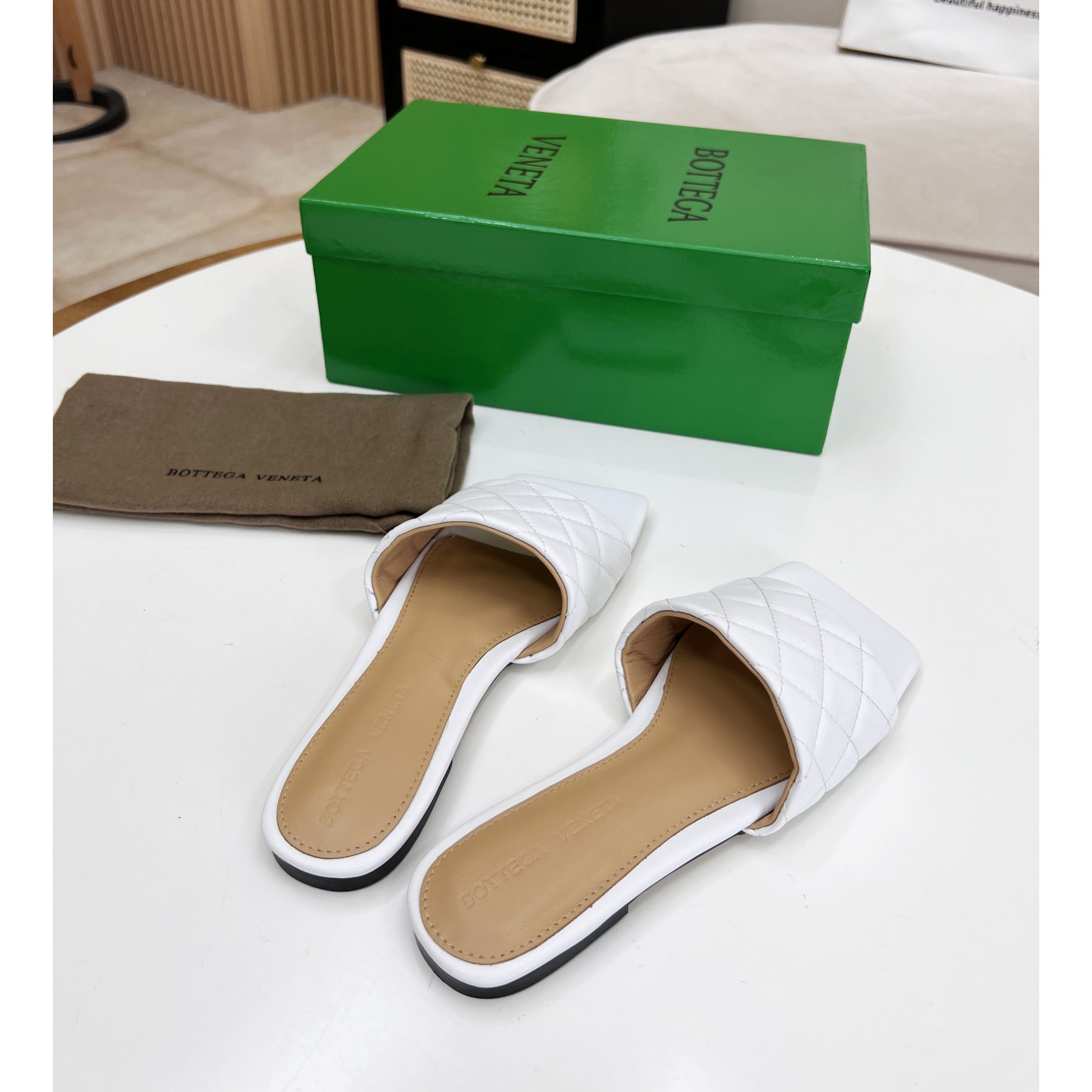 Bottega Veneta Padded Leather Sandals - DopestKickz