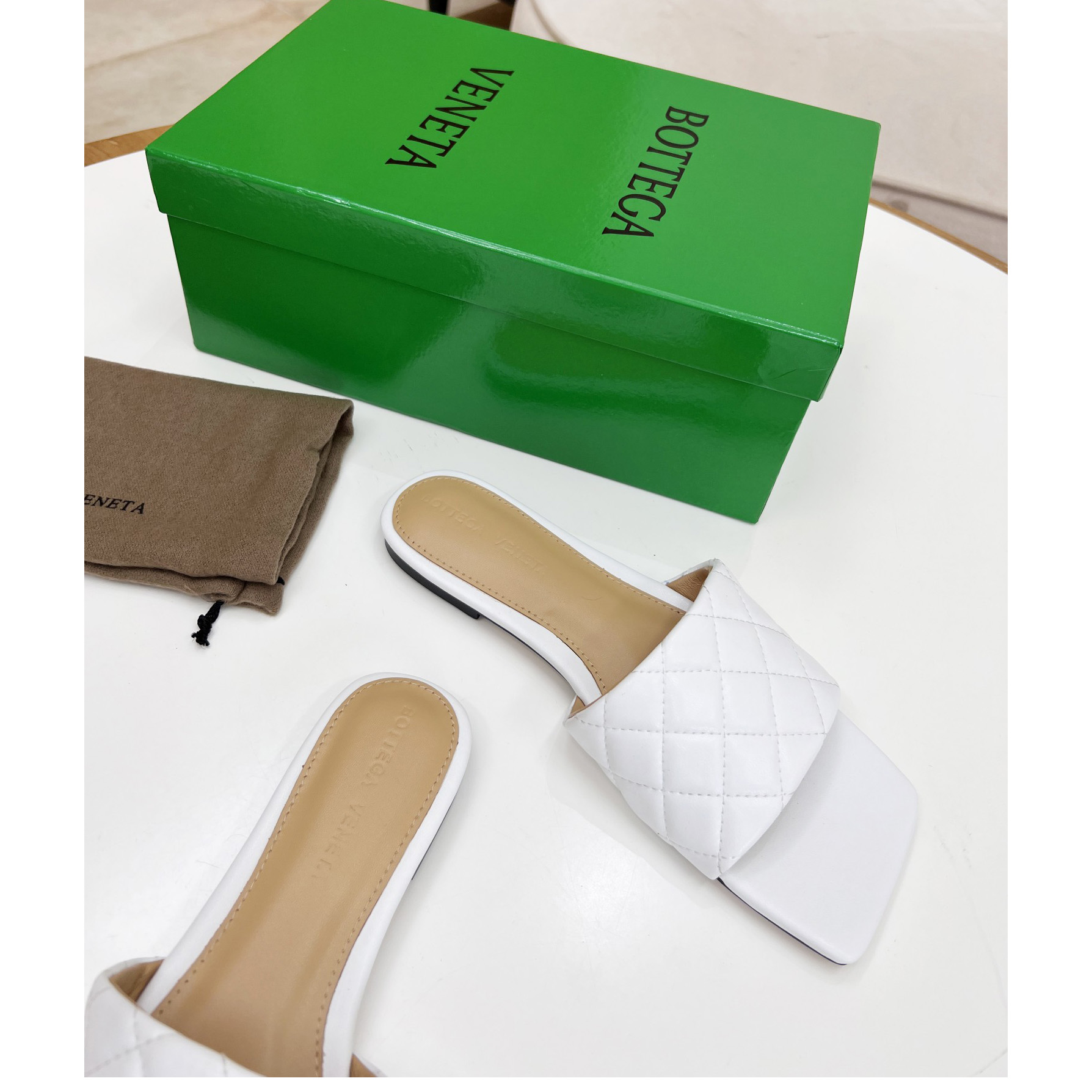 Bottega Veneta Padded Leather Sandals - DopestKickz