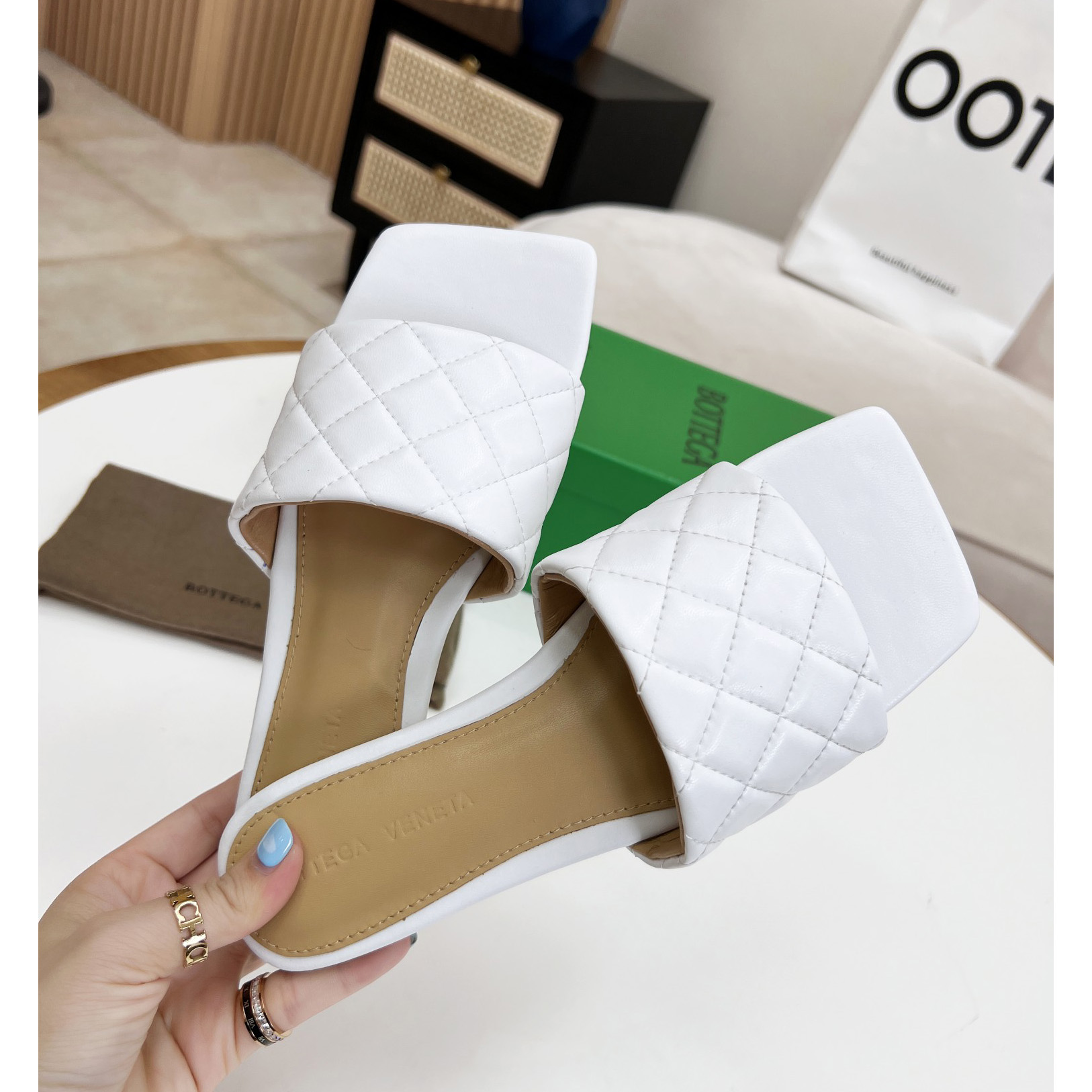 Bottega Veneta Padded Leather Sandals - DopestKickz