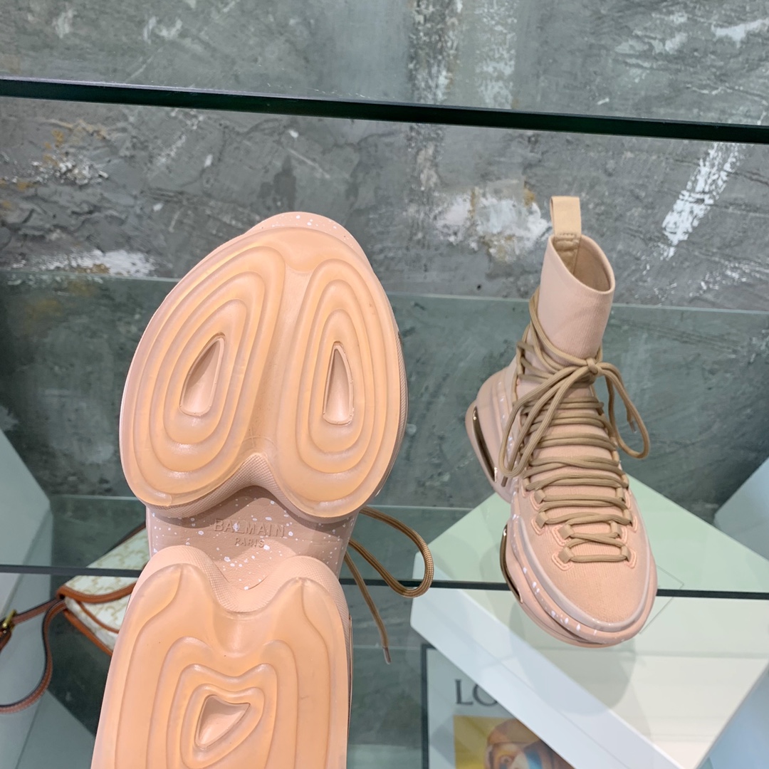Balmain Lace Up Stockings Sneakers - DopestKickz