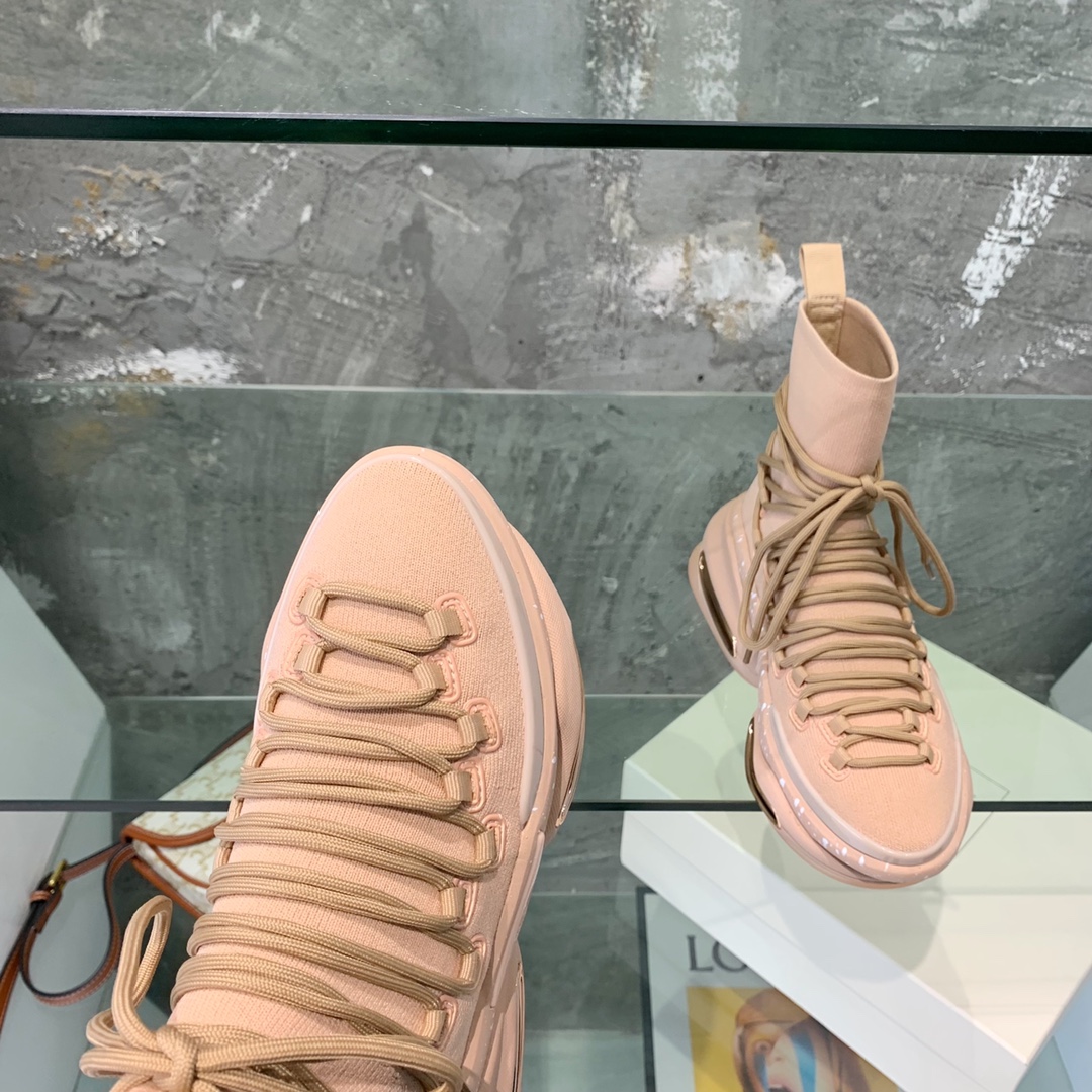 Balmain Lace Up Stockings Sneakers - DopestKickz