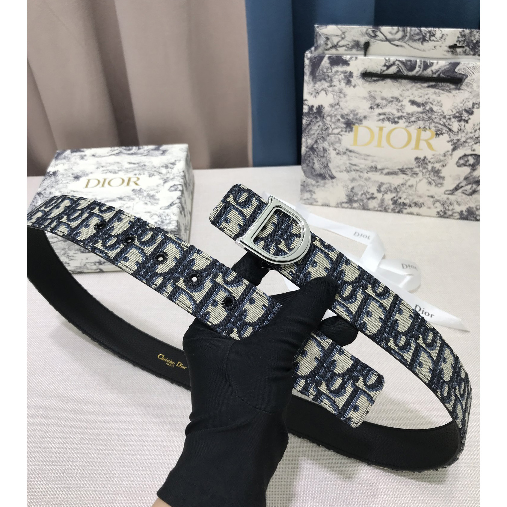 Dior Leather Belt With 'D' Buckle - DopestKickz