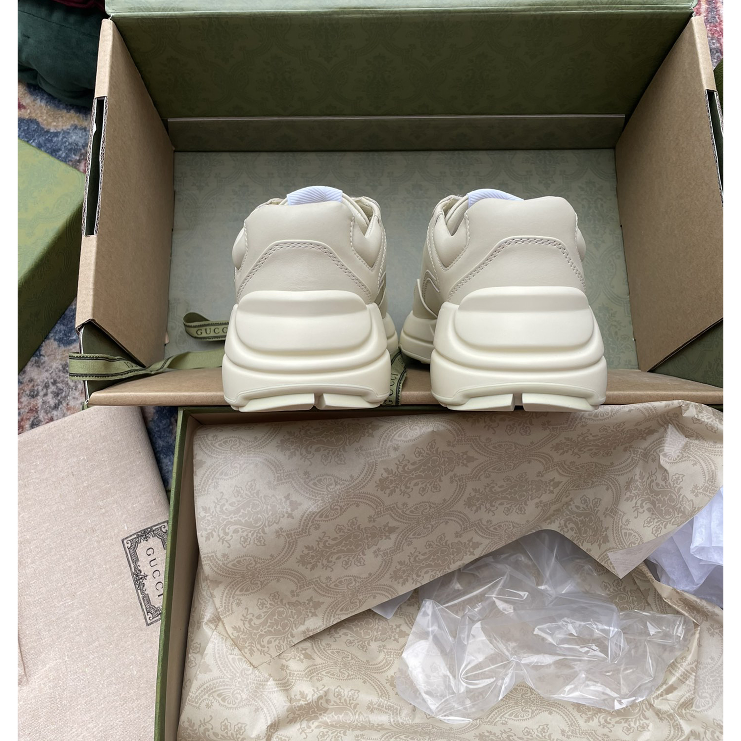 Gucci Men's Rhyton Sneaker In White - DopestKickz