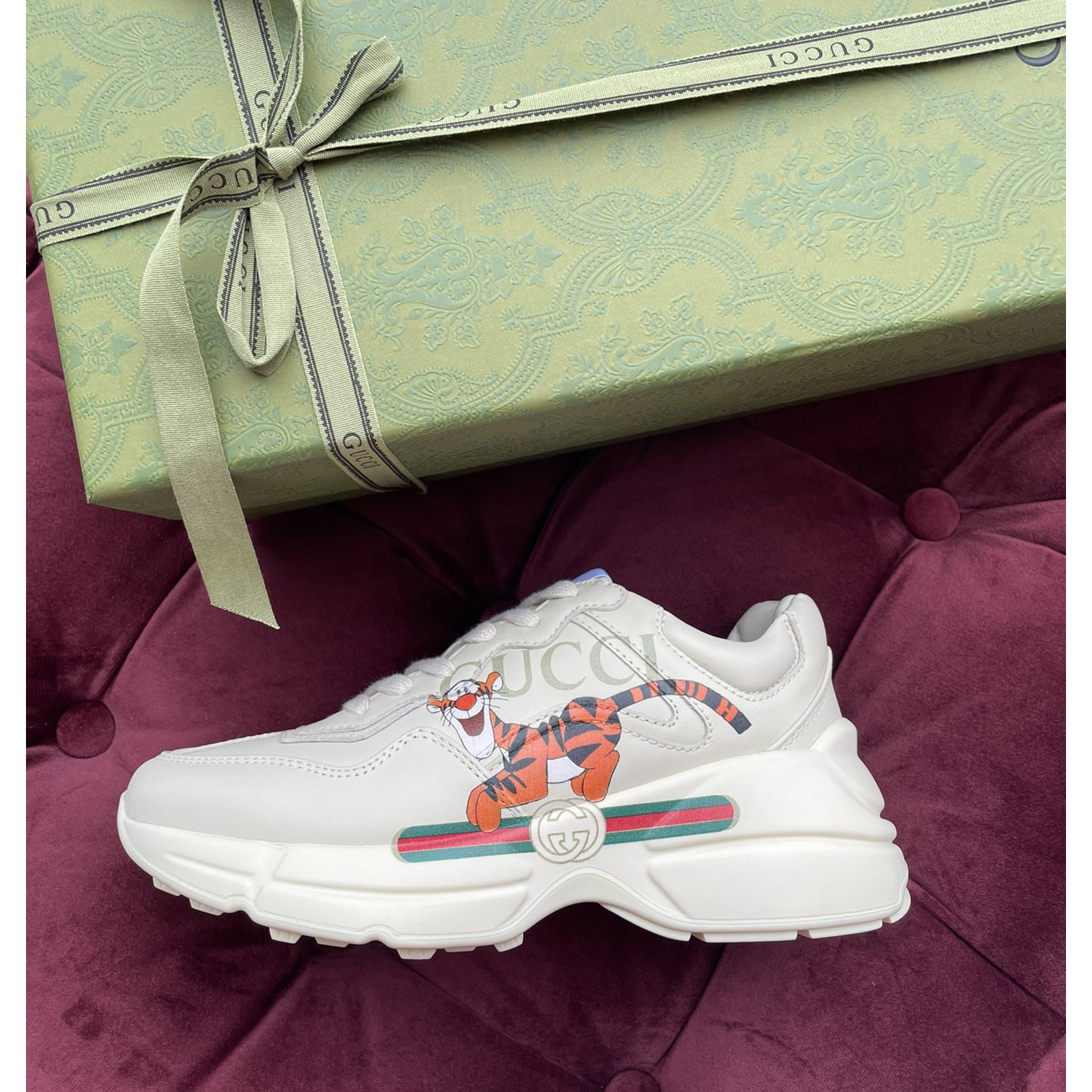 Gucci Men's Rhyton Sneaker In White - DopestKickz