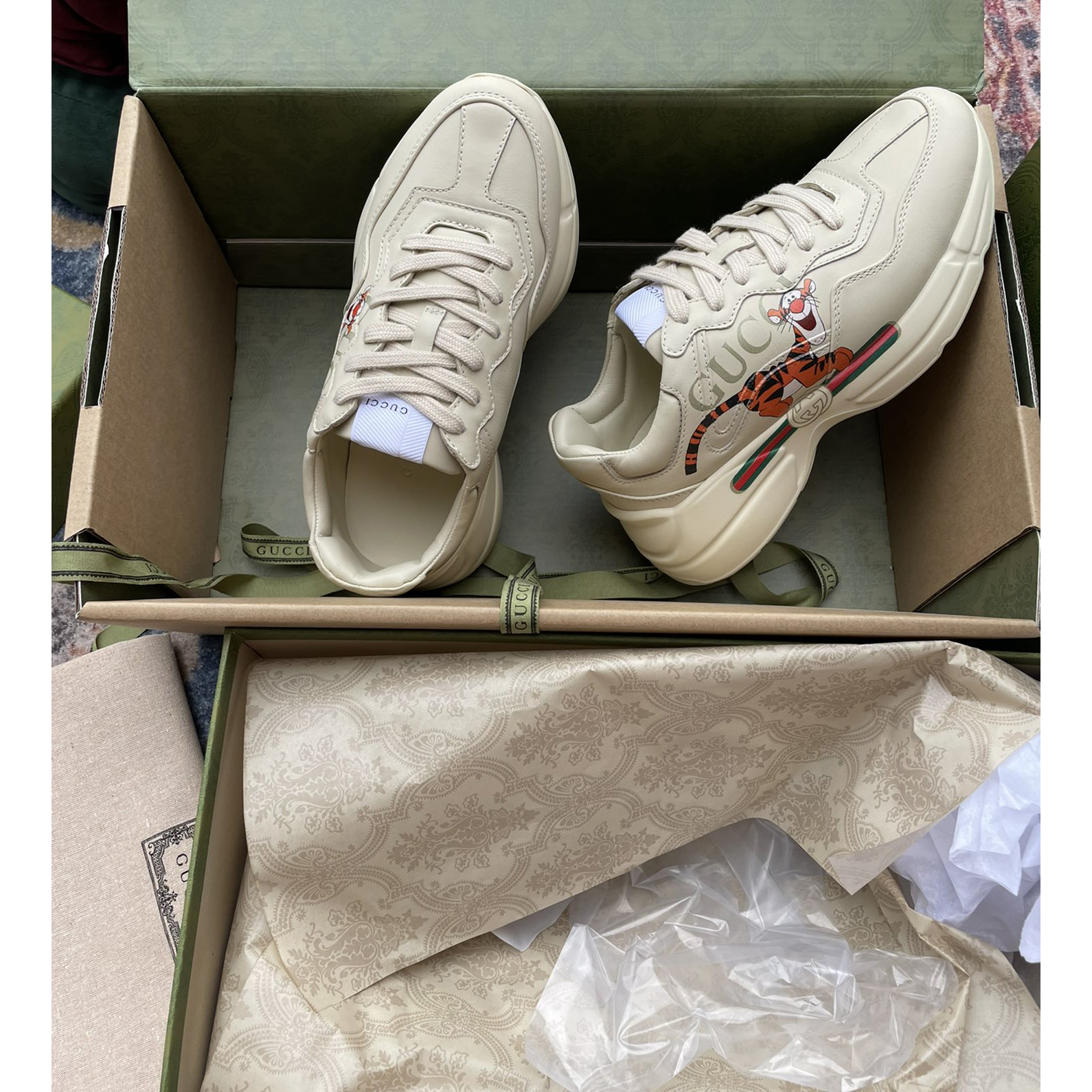 Gucci Men's Rhyton Sneaker In White - DopestKickz