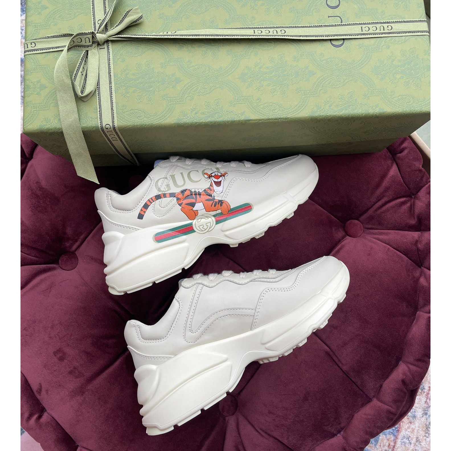 Gucci Men's Rhyton Sneaker In White - DopestKickz