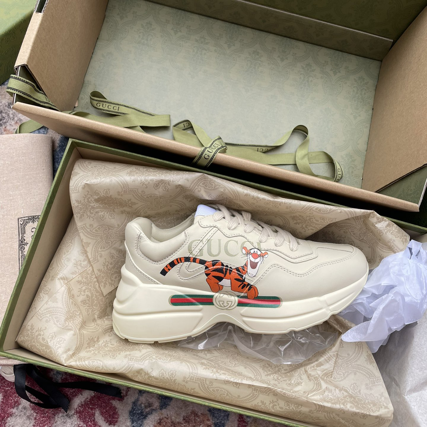 Gucci Men's Rhyton Sneaker In White - DopestKickz