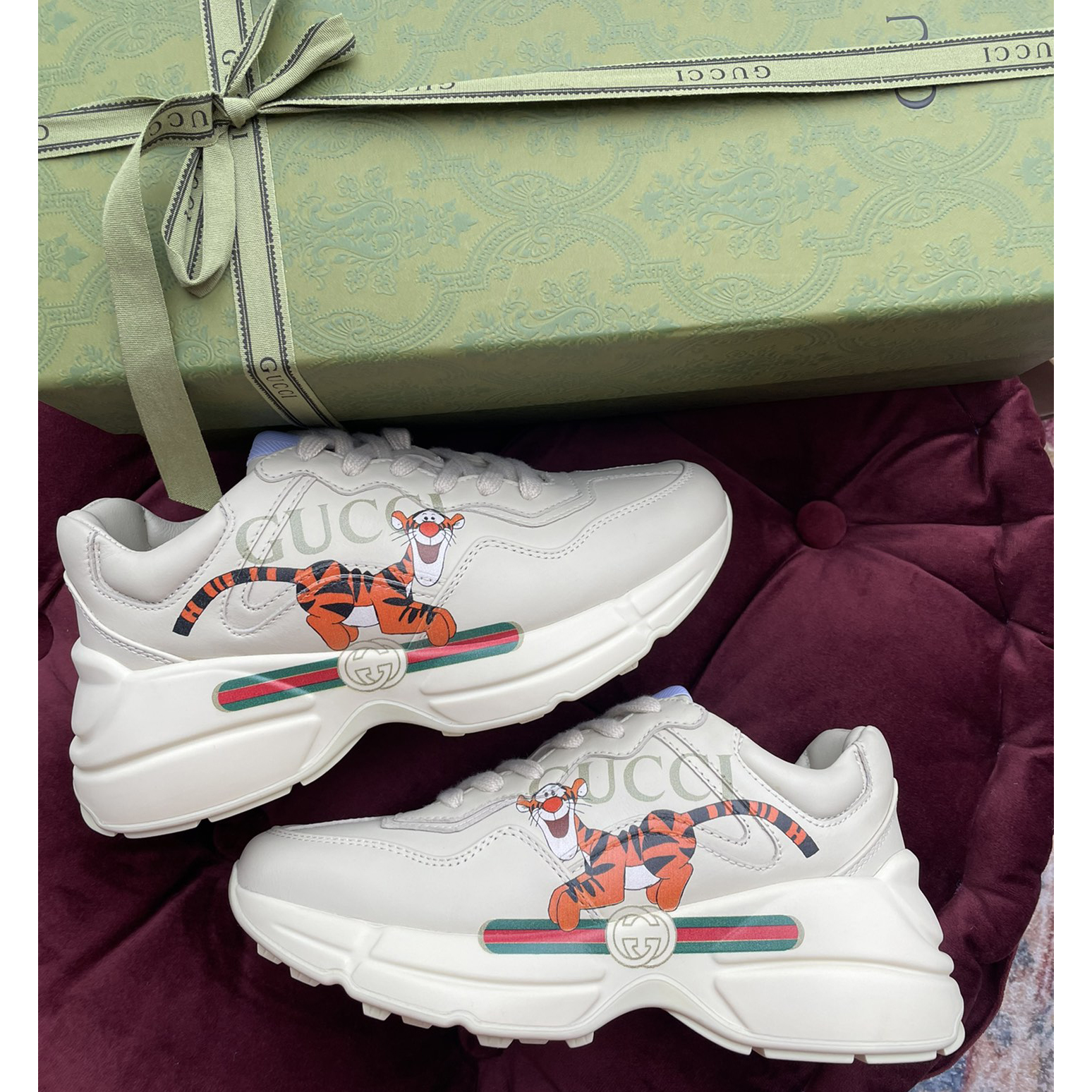 Gucci Men's Rhyton Sneaker In White - DopestKickz