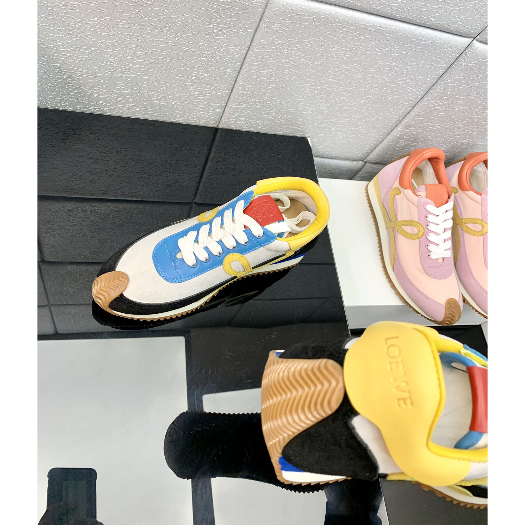 Loewe Flow Runner In Technical Mesh And Suede - DopestKickz