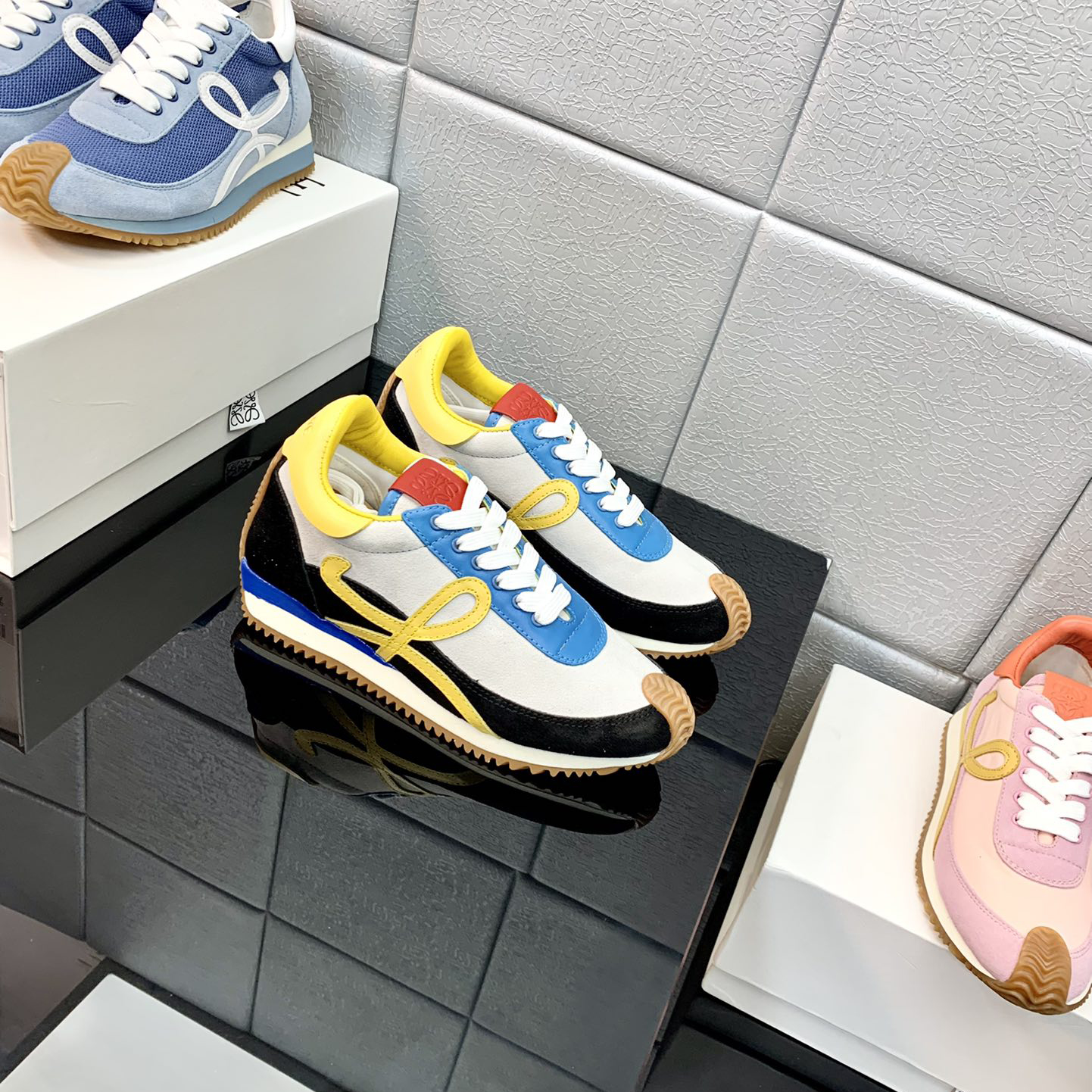 Loewe Flow Runner In Technical Mesh And Suede - DopestKickz