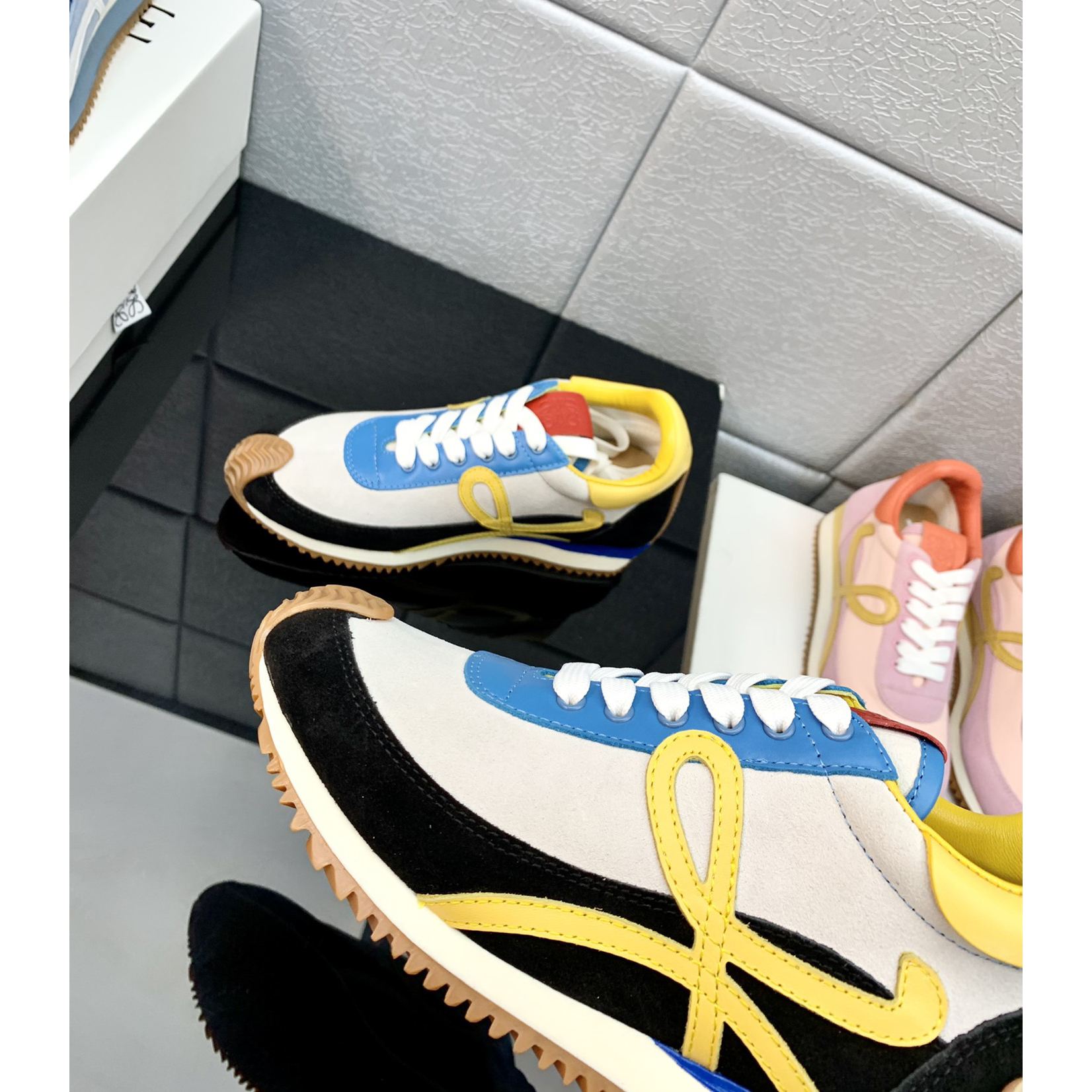 Loewe Flow Runner In Technical Mesh And Suede - DopestKickz