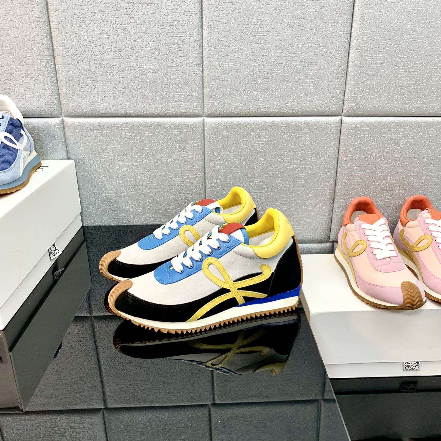 Loewe Flow Runner In Technical Mesh And Suede - DopestKickz