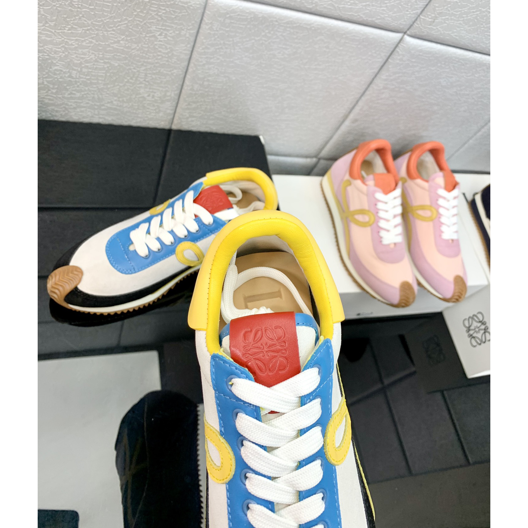 Loewe Flow Runner In Technical Mesh And Suede - DopestKickz