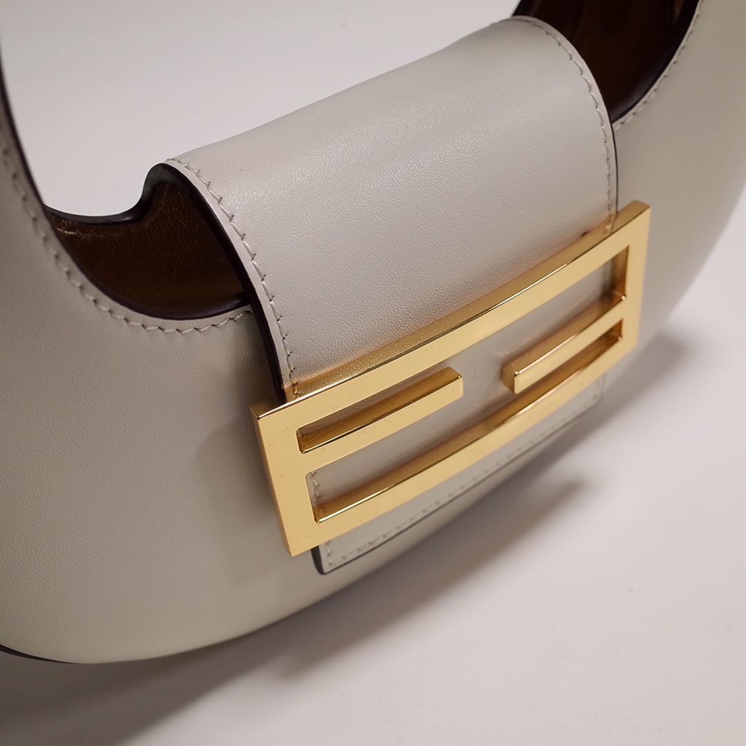 Fendi Cookie White Leather Mini Handbag（22-17.5-4.5cm） - DopestKickz