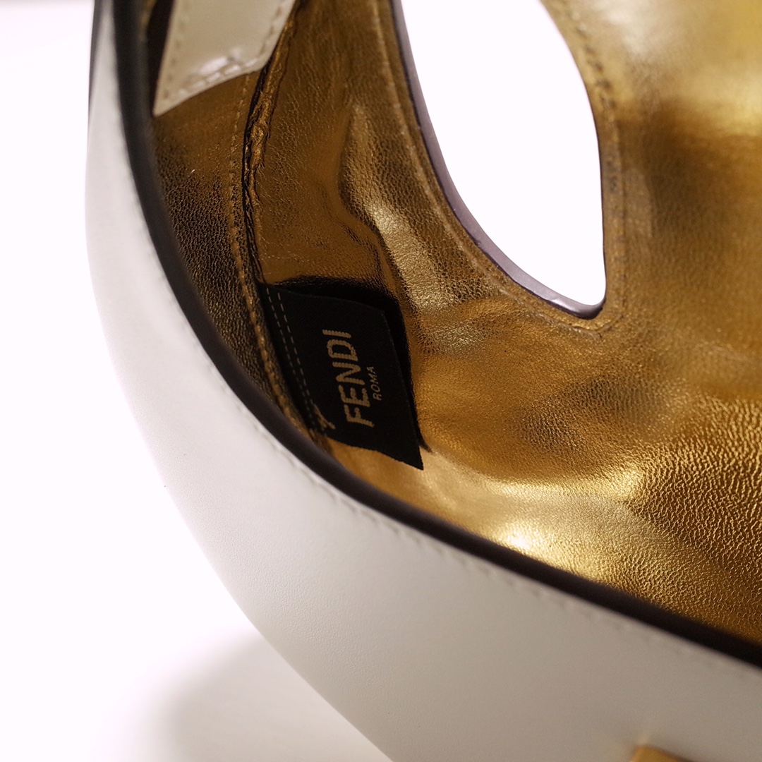 Fendi Cookie White Leather Mini Handbag（22-17.5-4.5cm） - DopestKickz