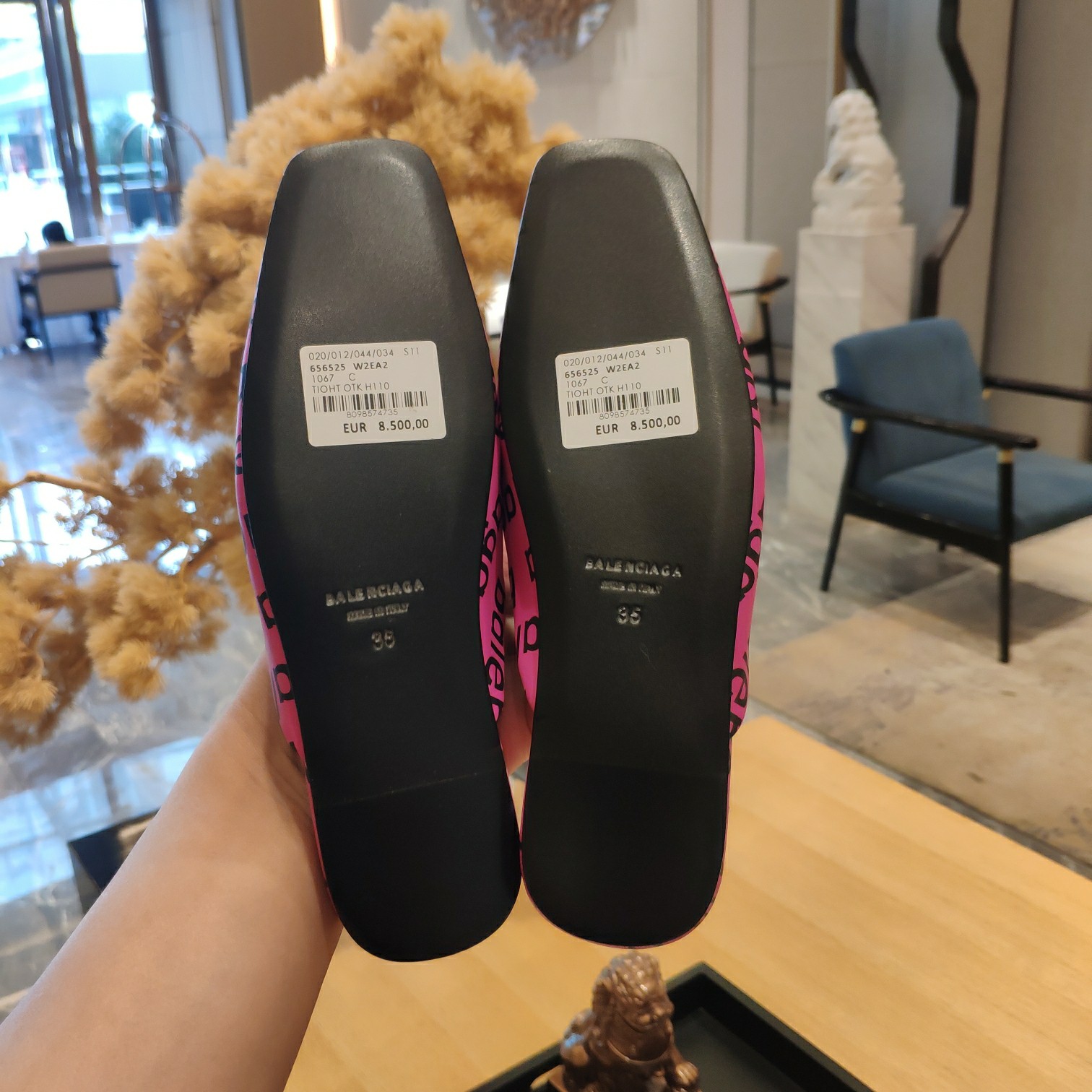 Balenciaga Logo  Leather Backless Loafers - DopestKickz