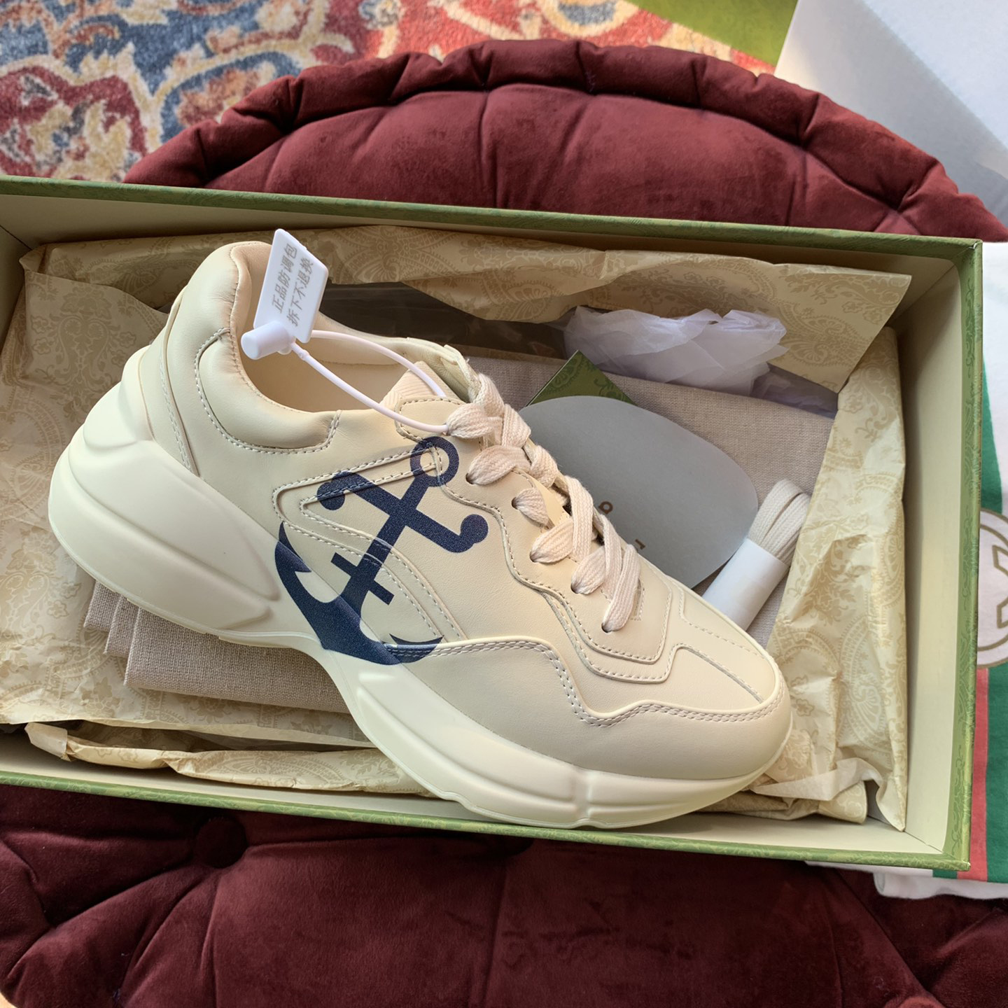 Gucci Men's Rhyton Sneaker In White - DopestKickz