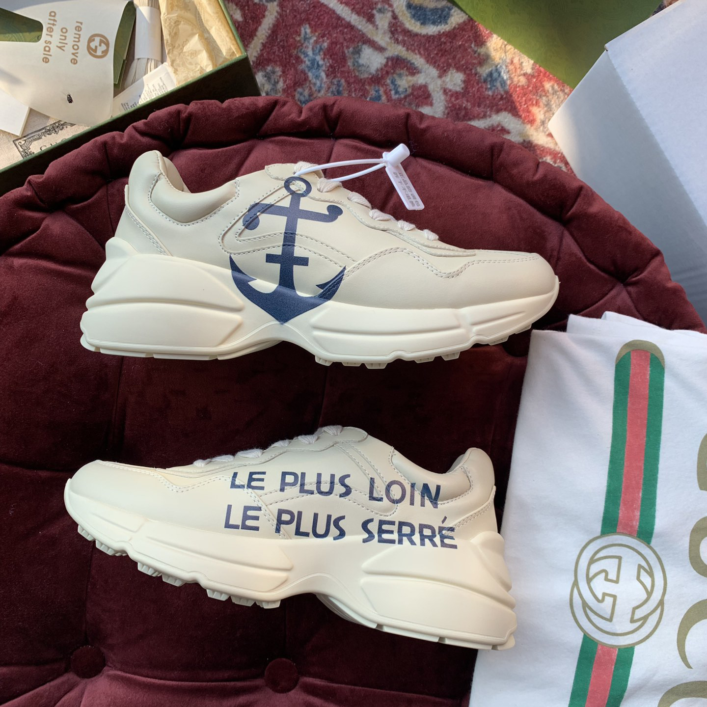 Gucci Men's Rhyton Sneaker In White - DopestKickz