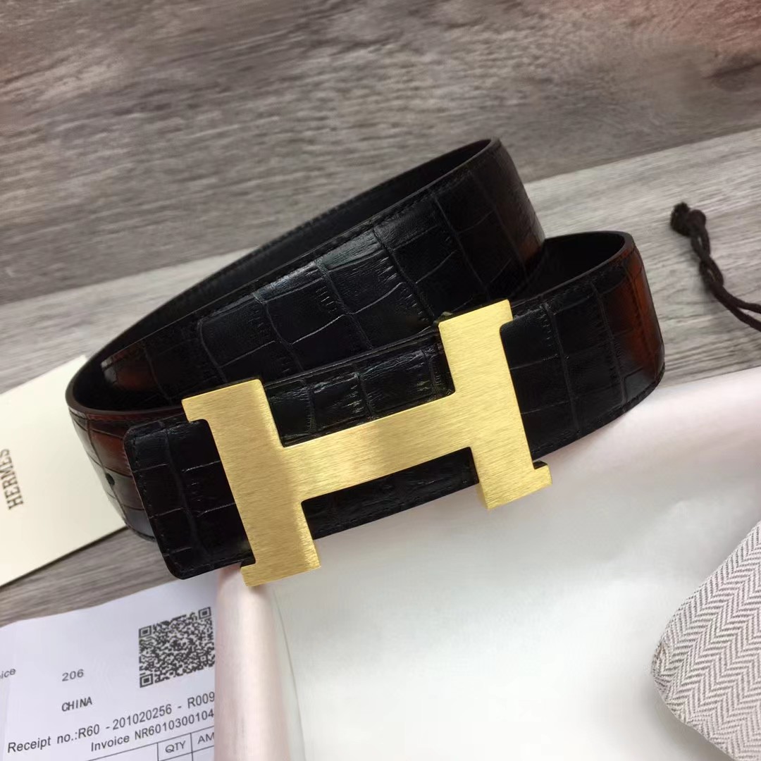 Hermes Black Leather Belt - DopestKickz