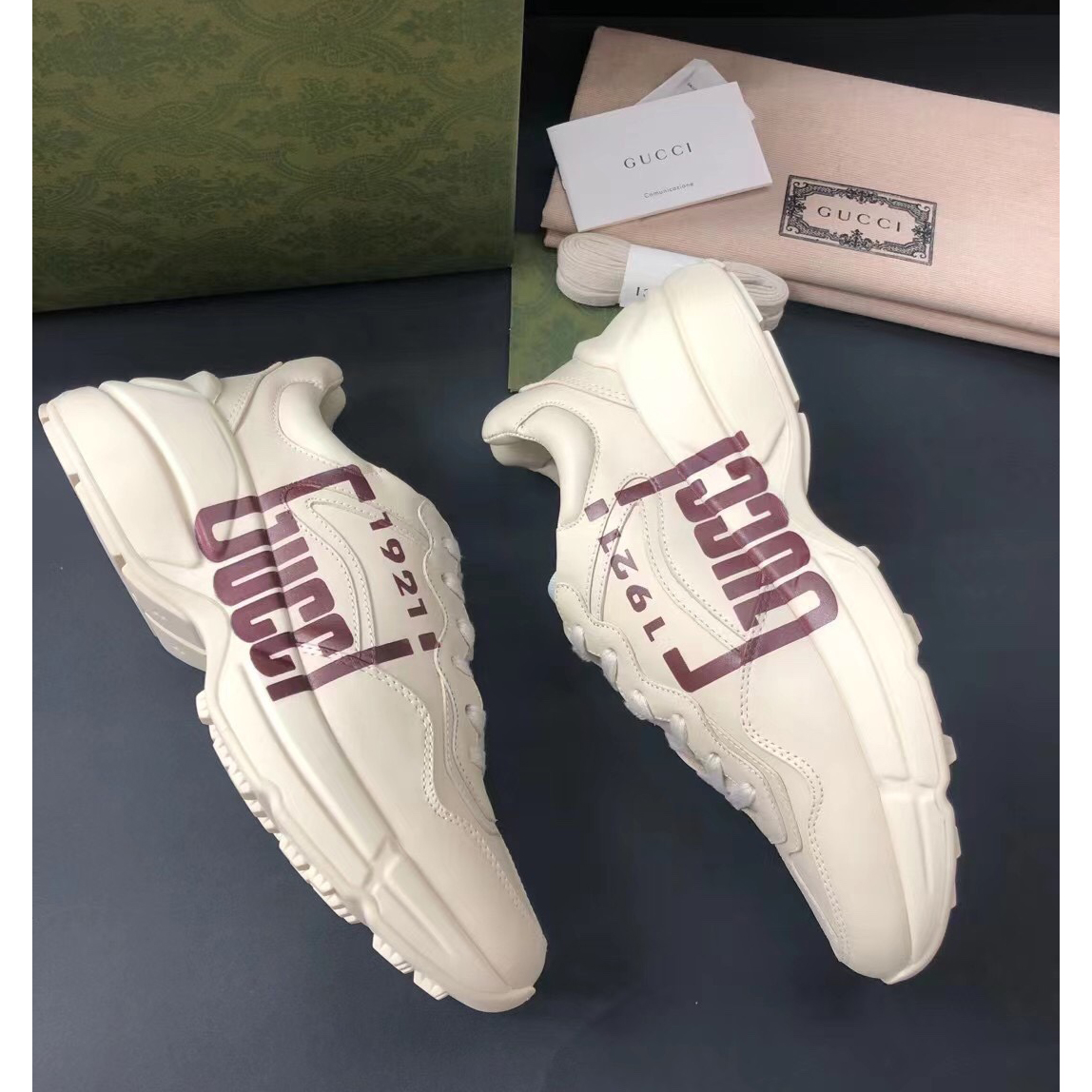 Gucci Men's Rhyton Sneaker In White - DopestKickz