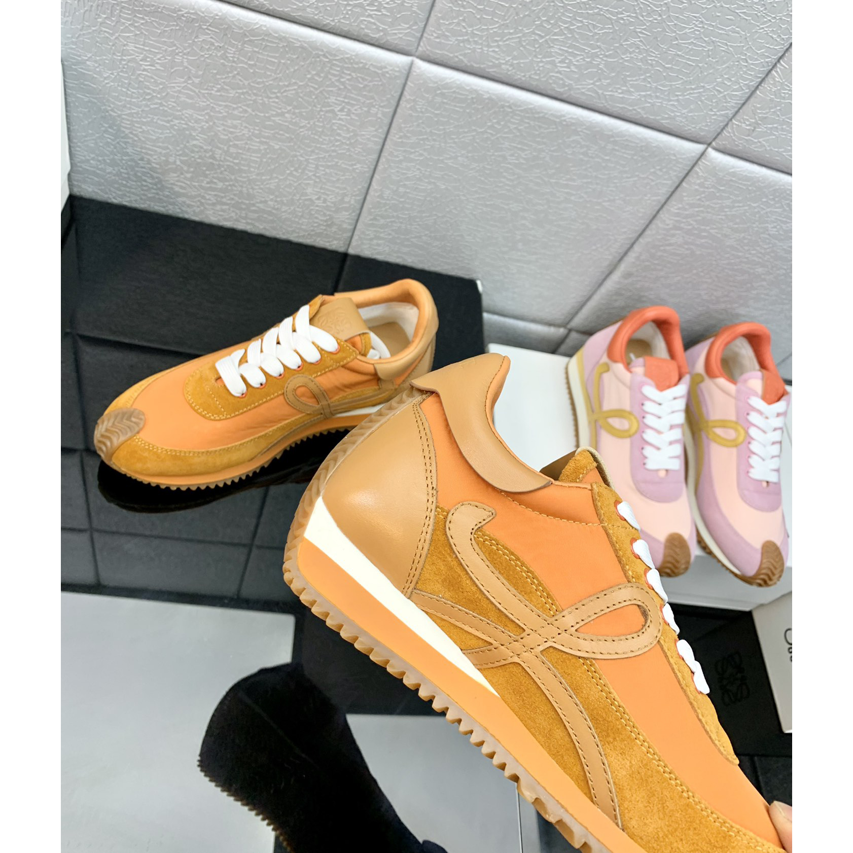 Loewe Flow Runner In Technical Mesh And Suede - DopestKickz