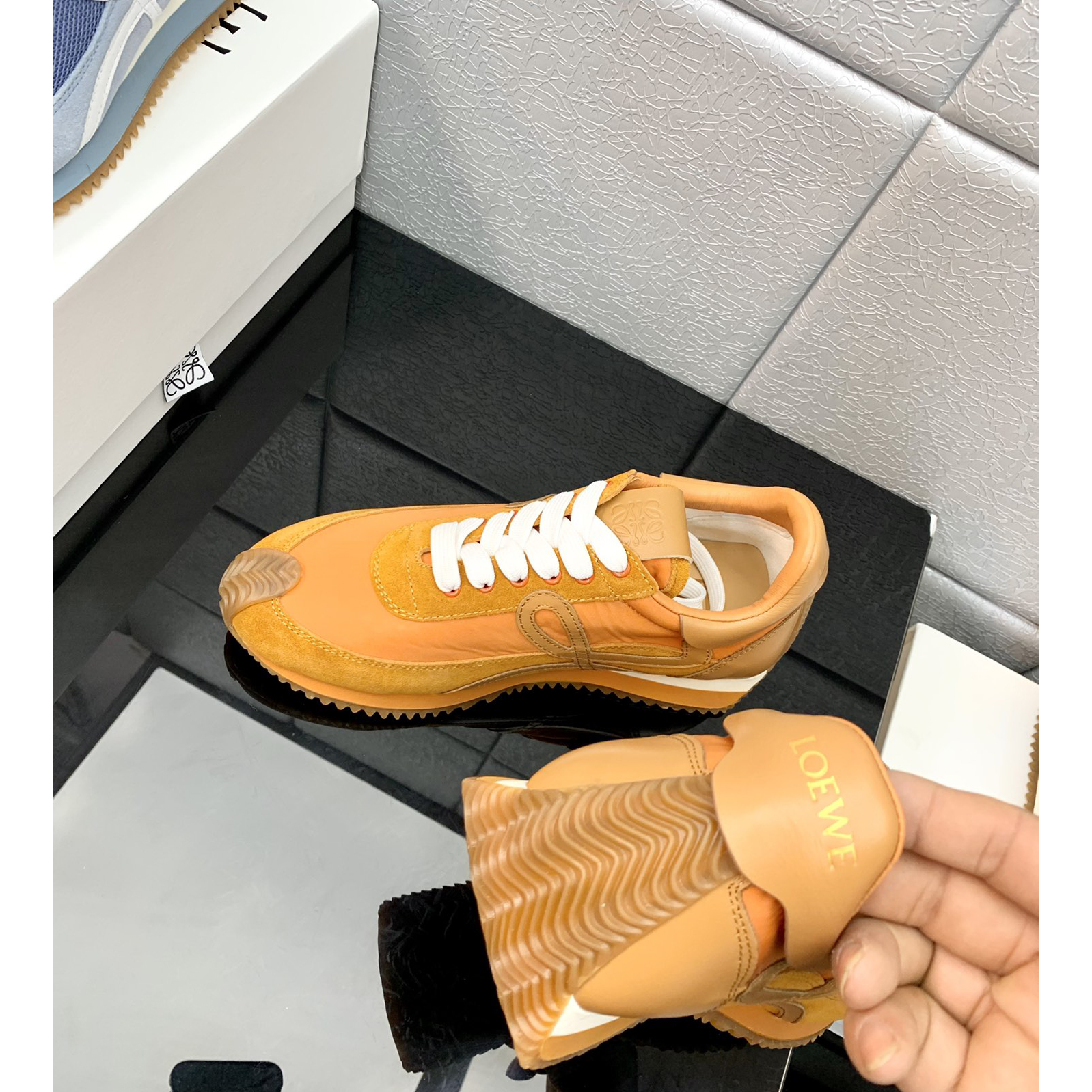 Loewe Flow Runner In Technical Mesh And Suede - DopestKickz