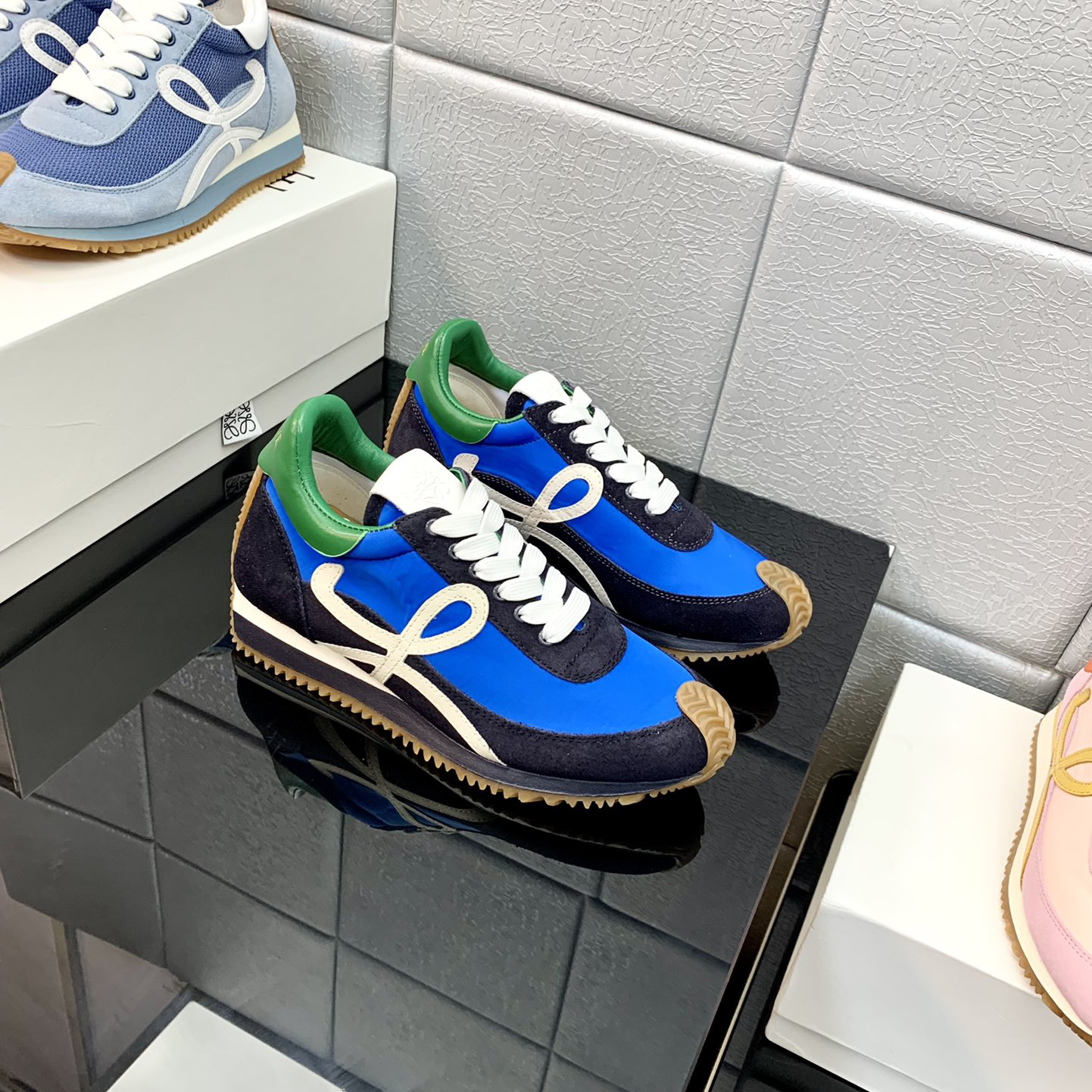 Loewe Flow Runner In Technical Mesh And Suede - DopestKickz