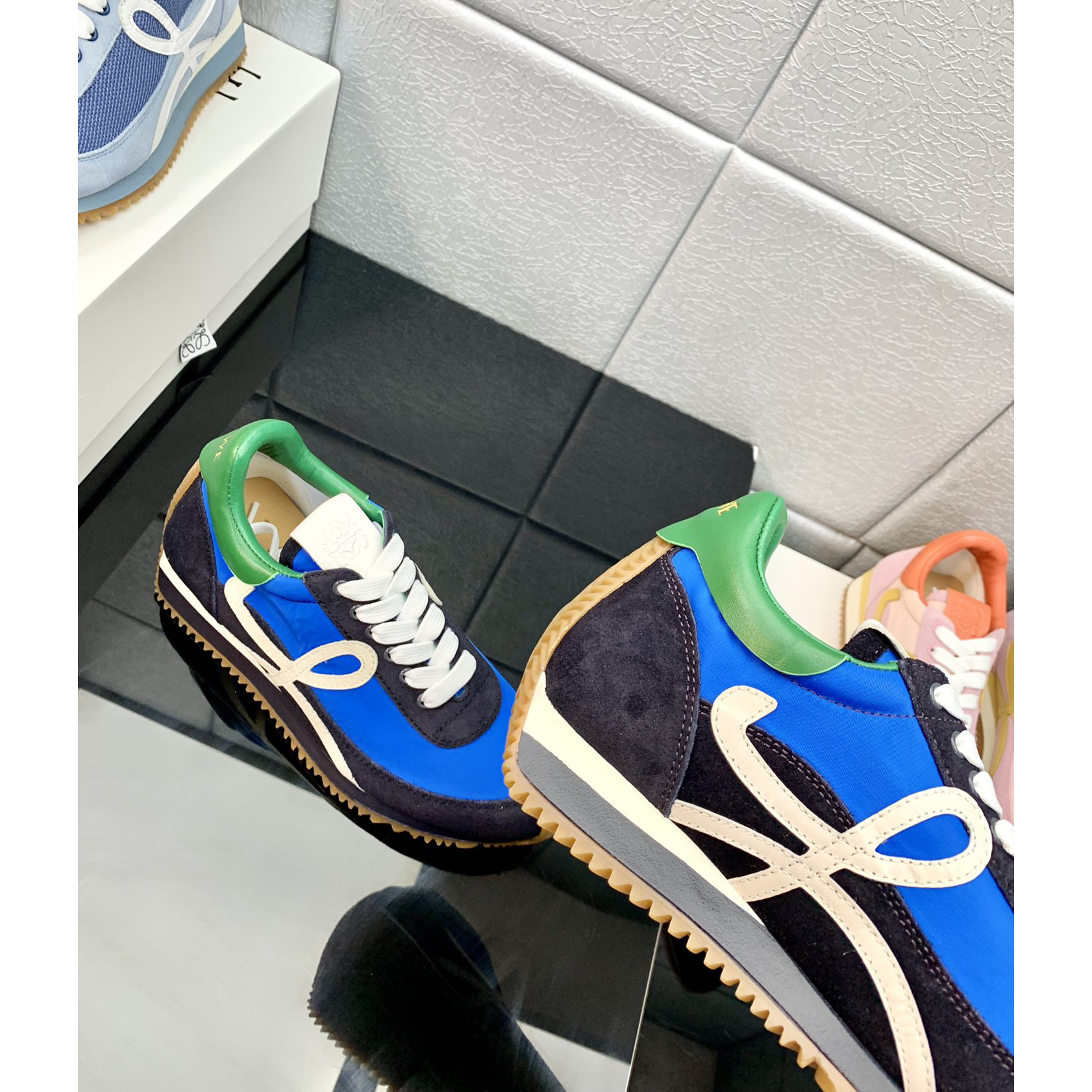 Loewe Flow Runner In Technical Mesh And Suede - DopestKickz