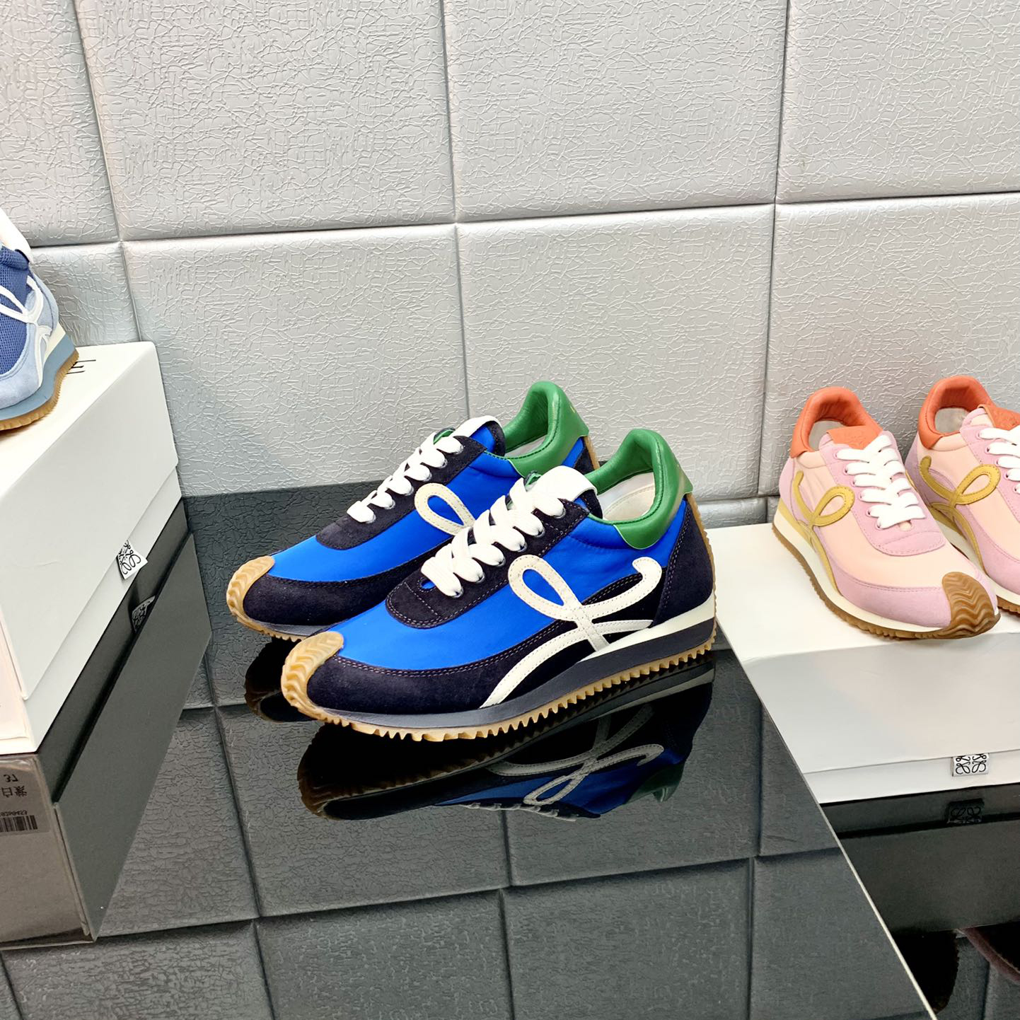 Loewe Flow Runner In Technical Mesh And Suede - DopestKickz