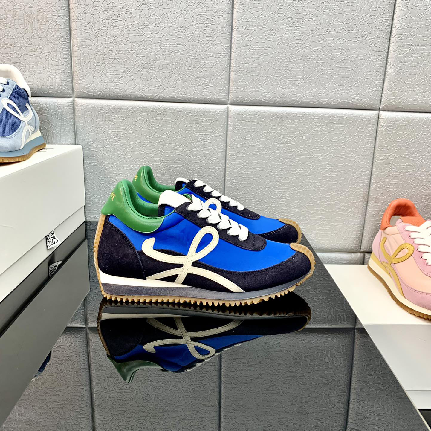 Loewe Flow Runner In Technical Mesh And Suede - DopestKickz